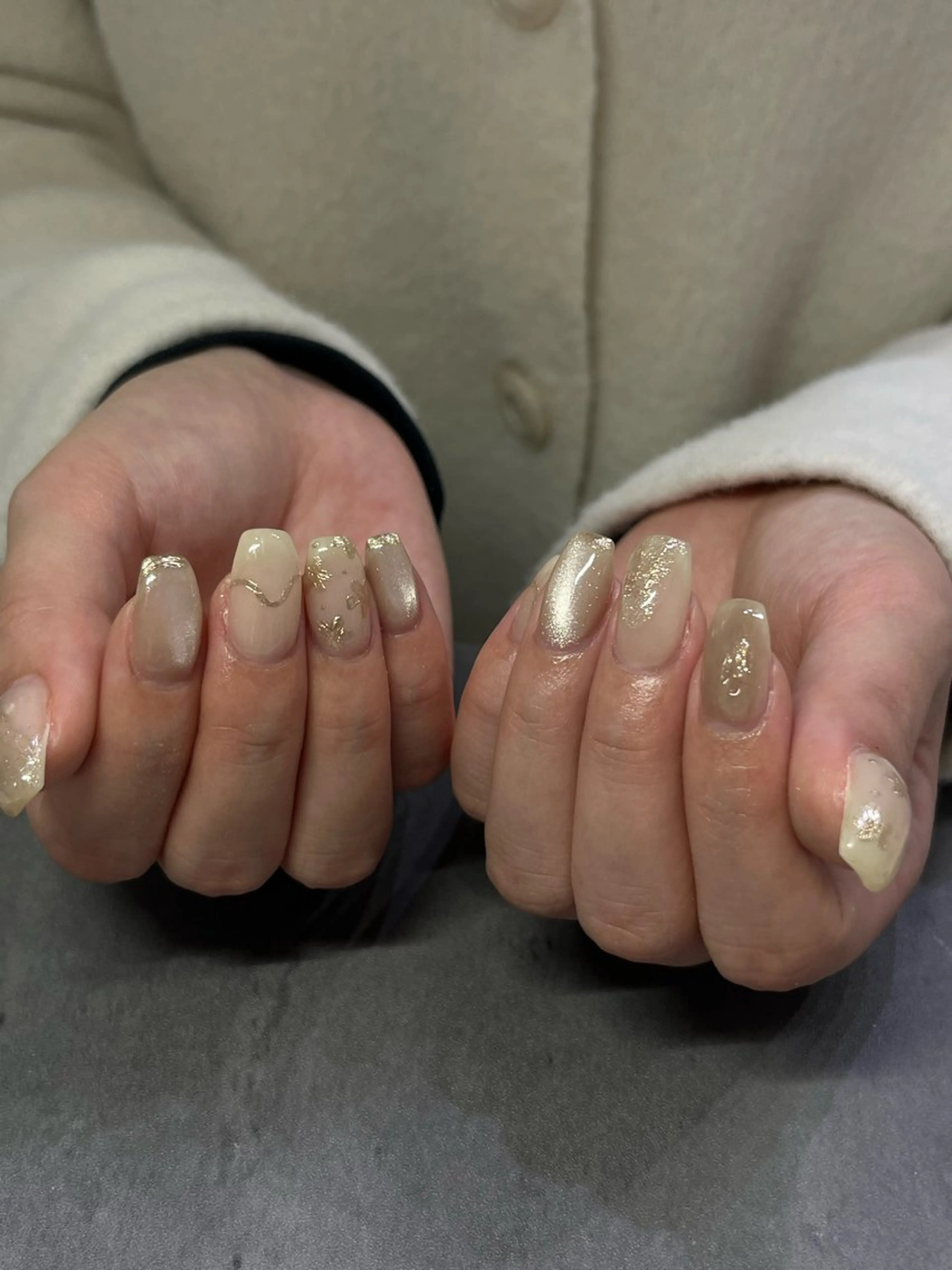 ネイル ハンドネイル Ray. ちゅるん系ニュアンスのネイルデザイン