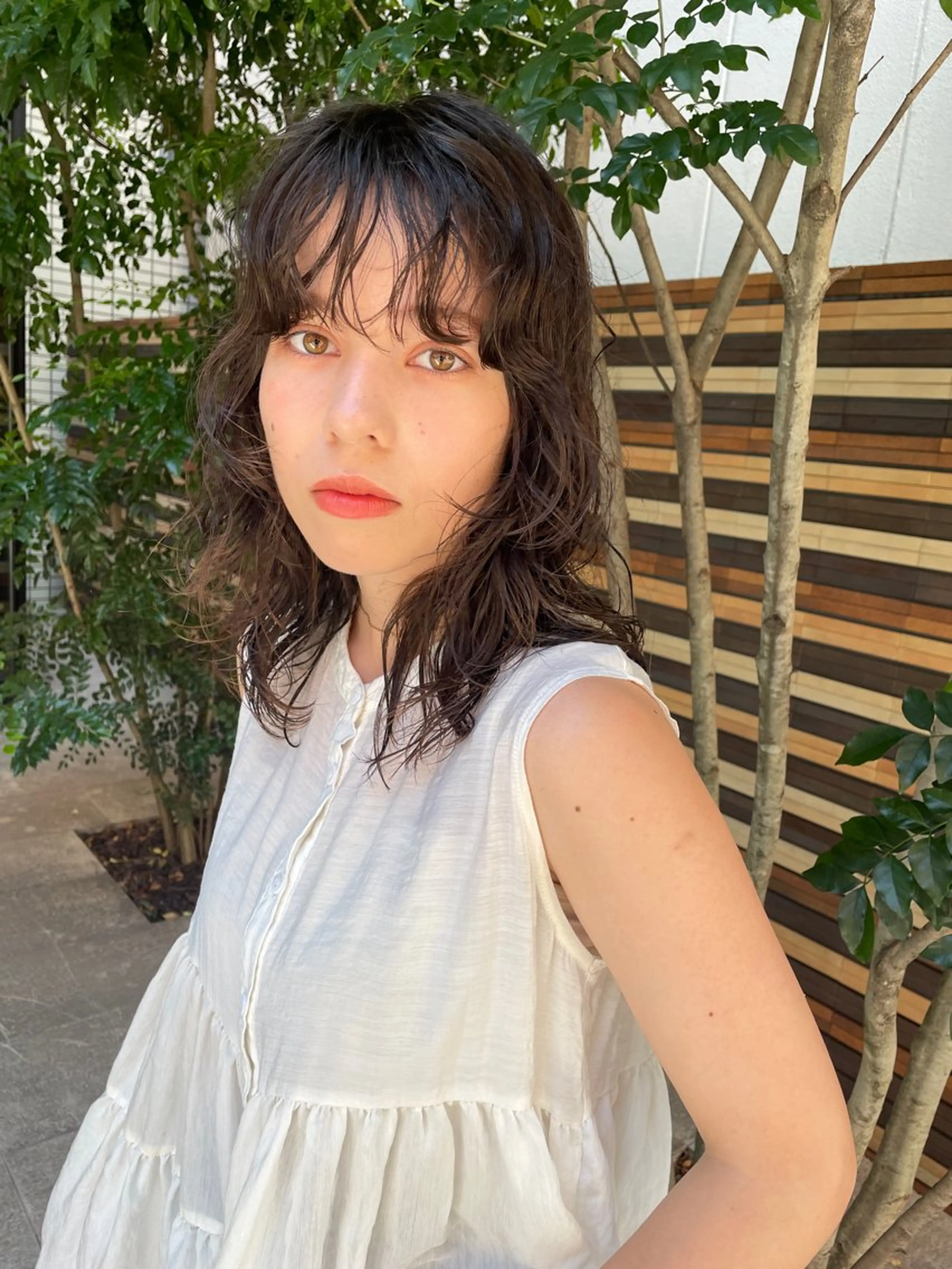 ミディアム パーマ KAZUKI新宿 カット　パーマのヘアスタイル