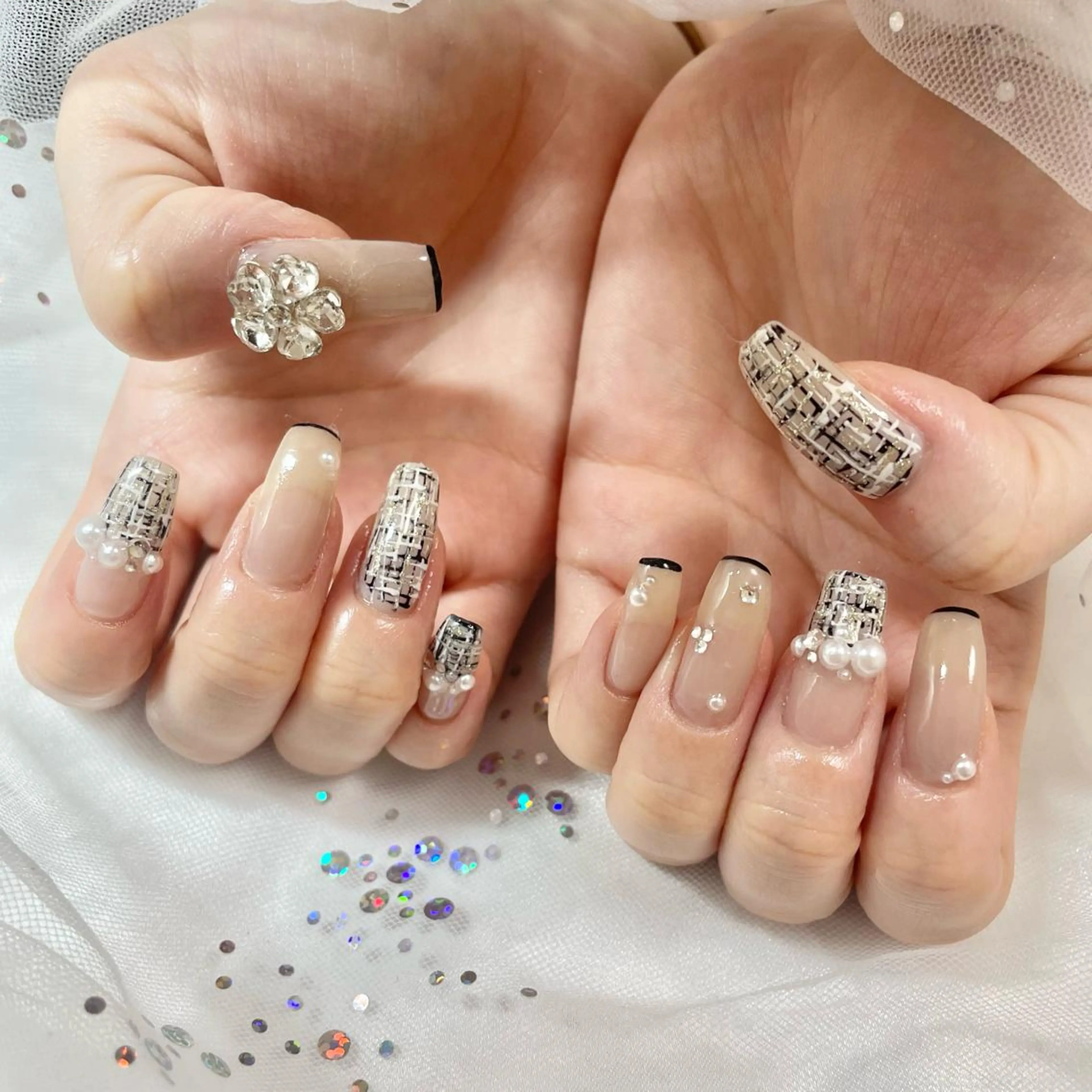 ネイル ツイードネイル 🎀AYAKO 🎀中韓ネイルのネイルデザイン