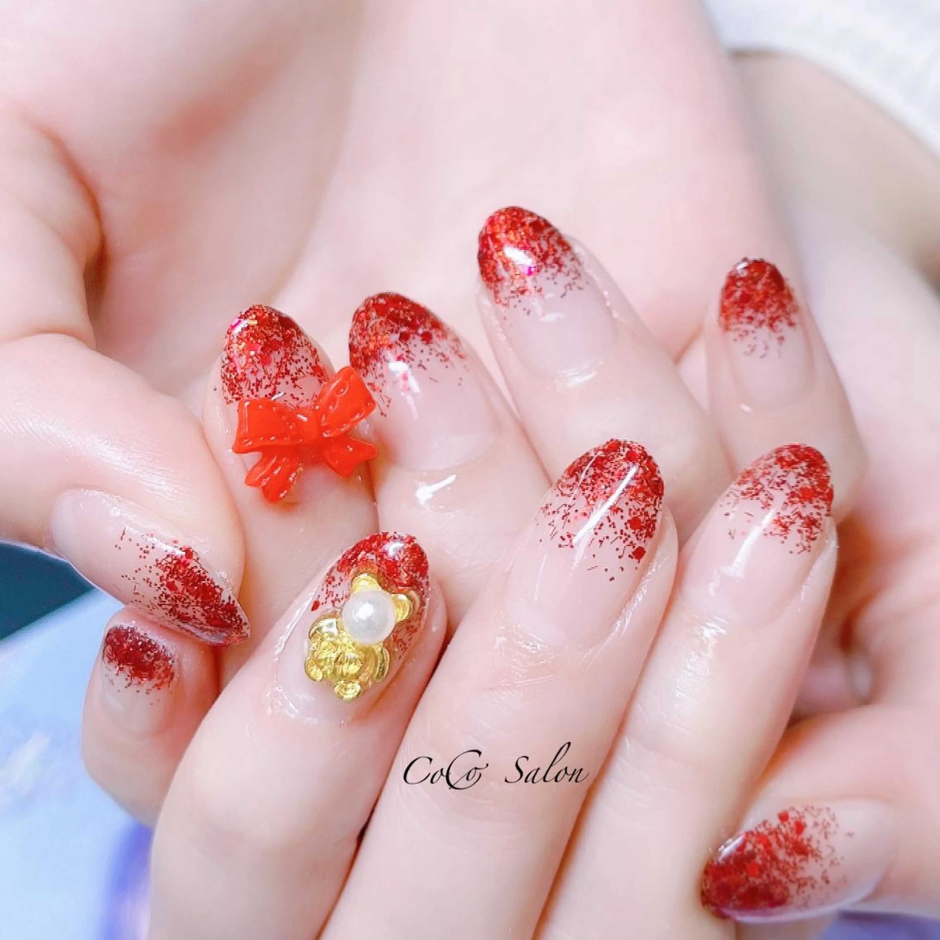 ネイル 長さ出し ジェルネイル グラデーション ホログラムネイル オフィスネイル ハンドネイル CoCoSalon ネイル/まつ毛予約のネイルデザイン