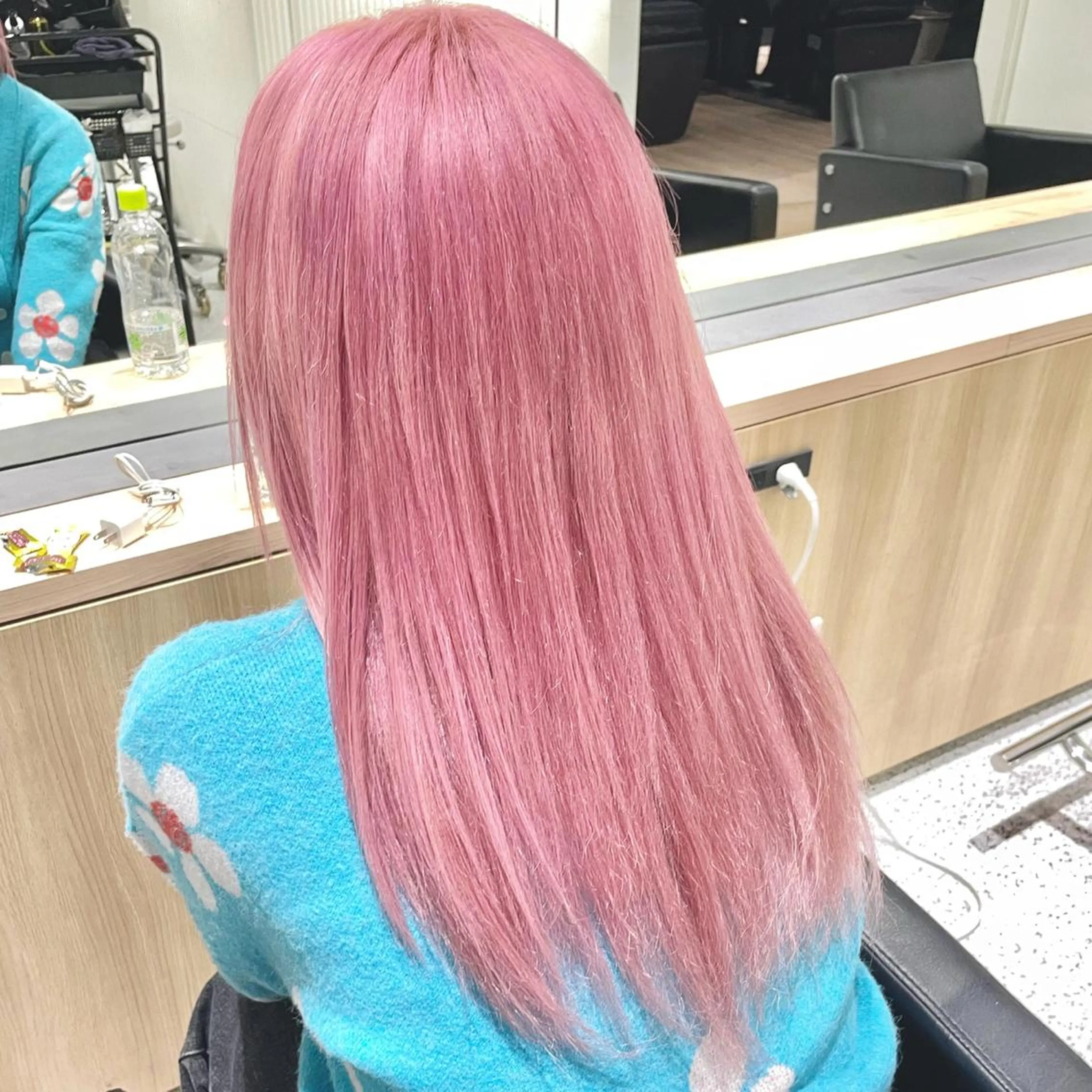 ロング カラー ブリーチ ピンクカラー GO TODAY SHARE SALON 原宿本店所属・ブリーチ/ハイトーン 艶カラー/ユリナのヘアスタイル