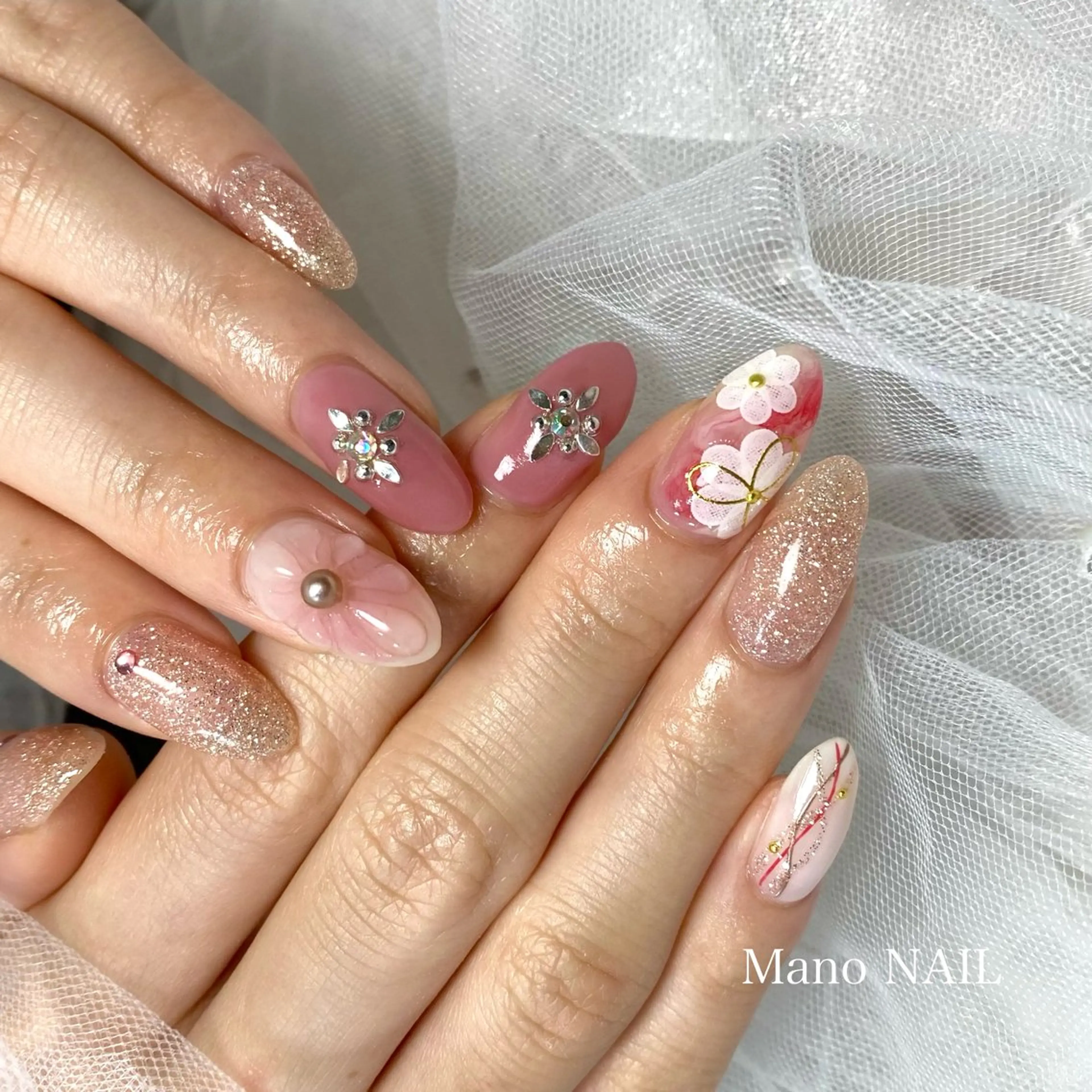 ネイル 成人式 ハンドネイル Mano NAILのネイルデザイン