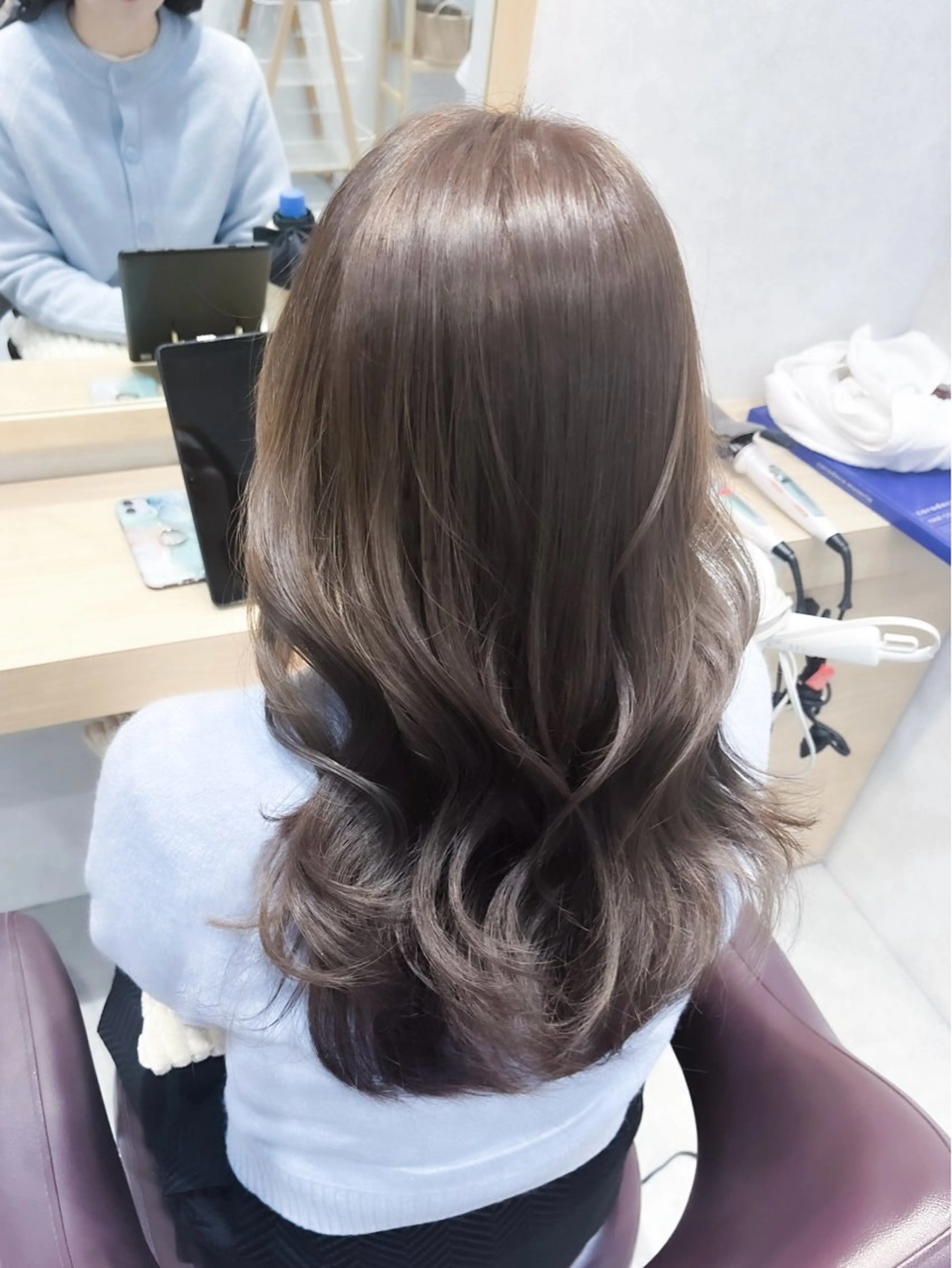 セミロング カラー 透明感カラー／韓国 レイヤーmomokaのヘアスタイル