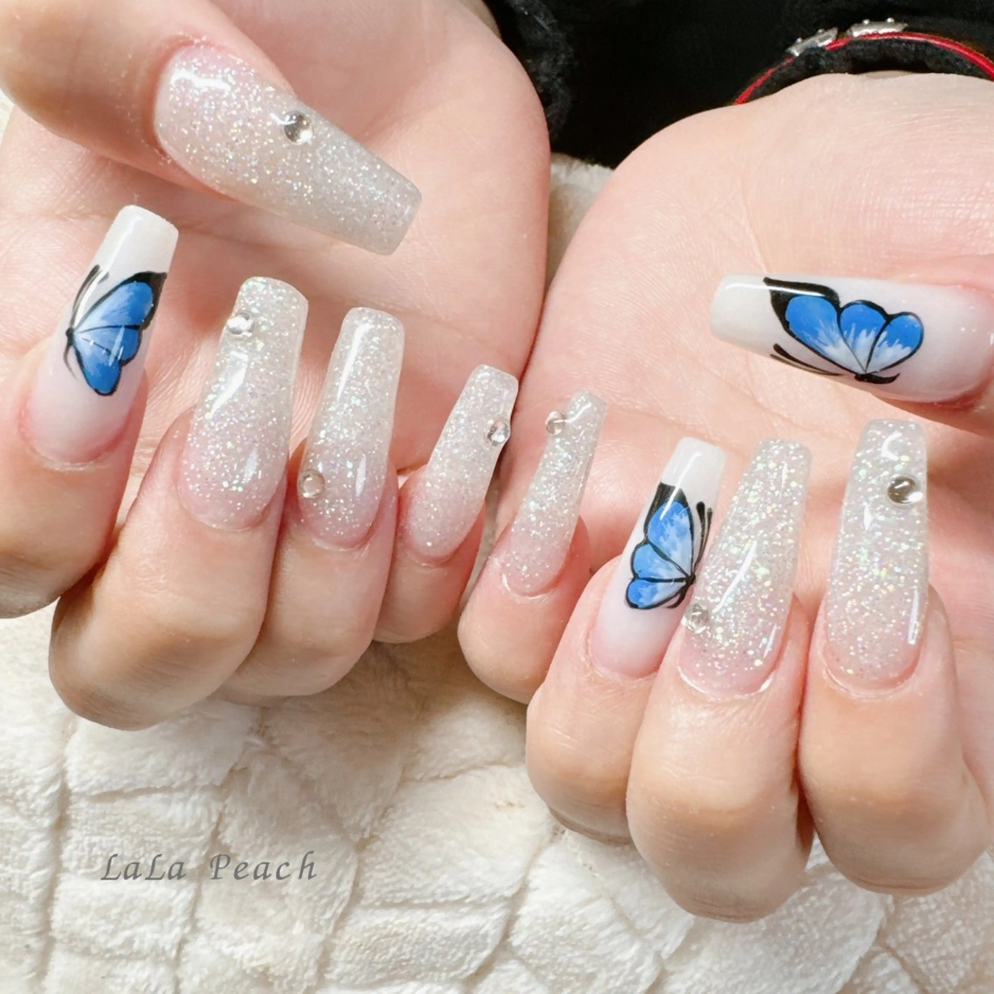 ネイル アートネイル ラメ(グリッター) ワンカラーネイル スカルプネイル ハンドネイル LaLa Peach 福岡のマツエク・マツパデザイン