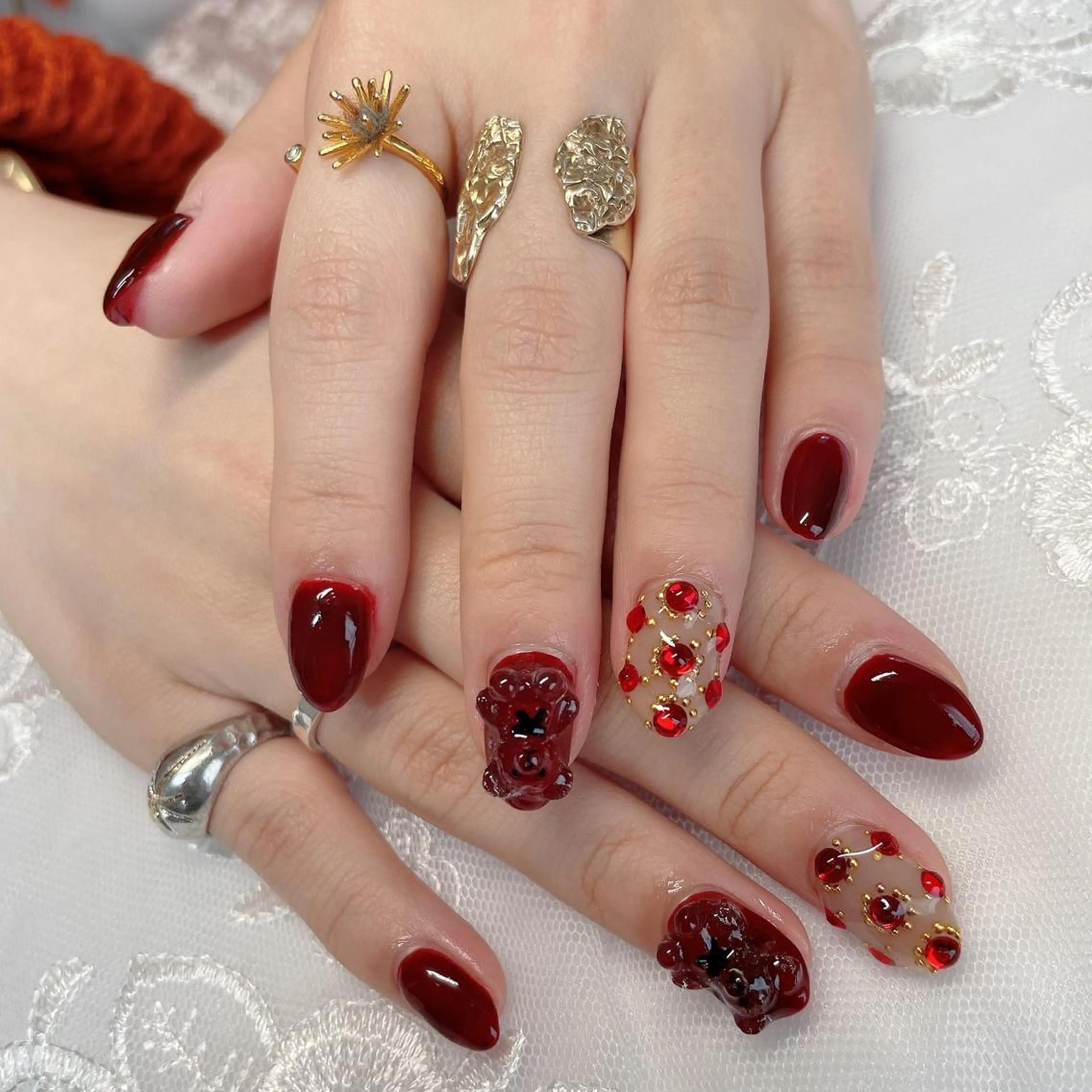 ミディアム ハンドネイル ハンドケア 💜MIYA nail川崎店のネイルデザイン