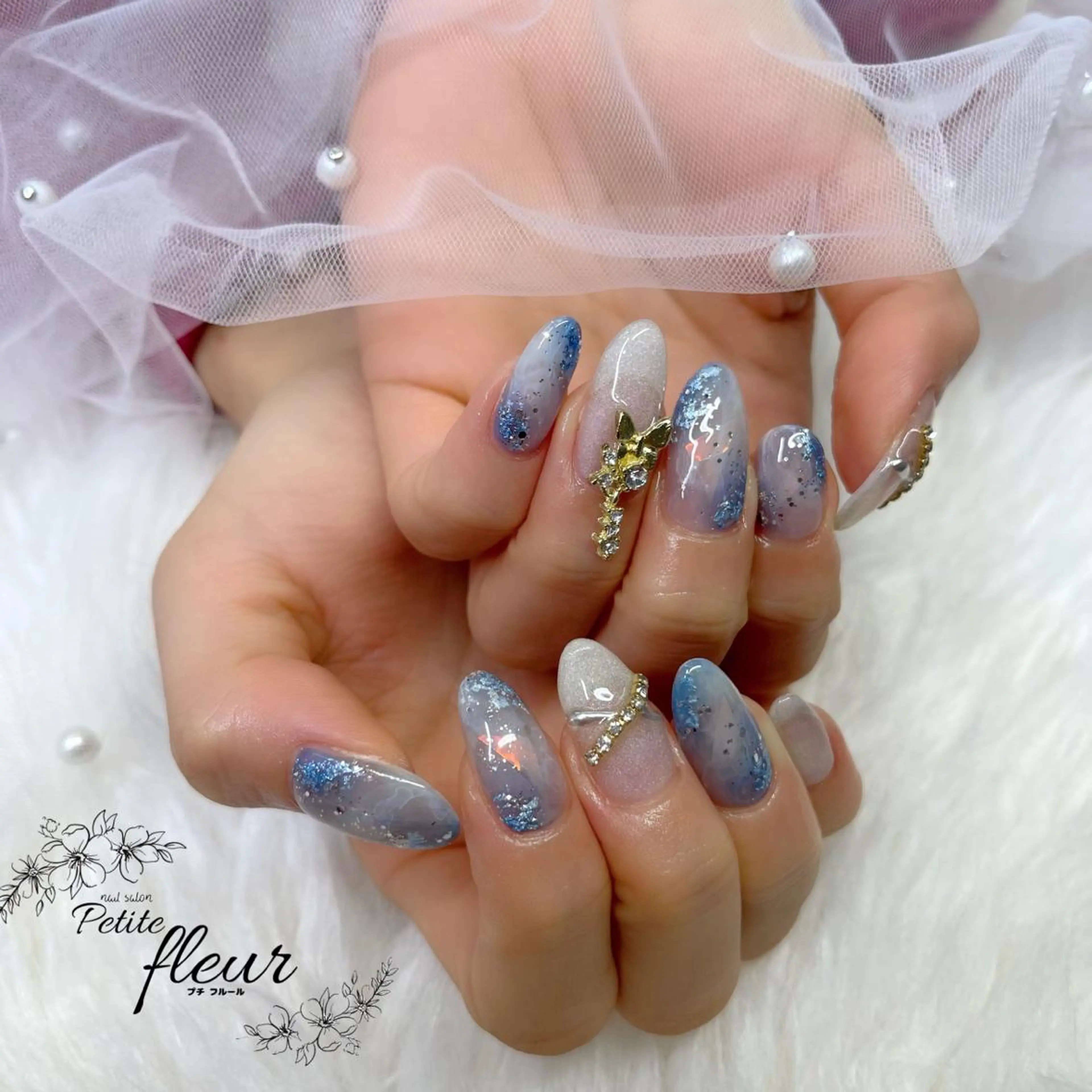 ネイル 持ち込み ニュアンスネイル ❁⃘*。Petite fleur❁⃘*りさのネイルデザイン