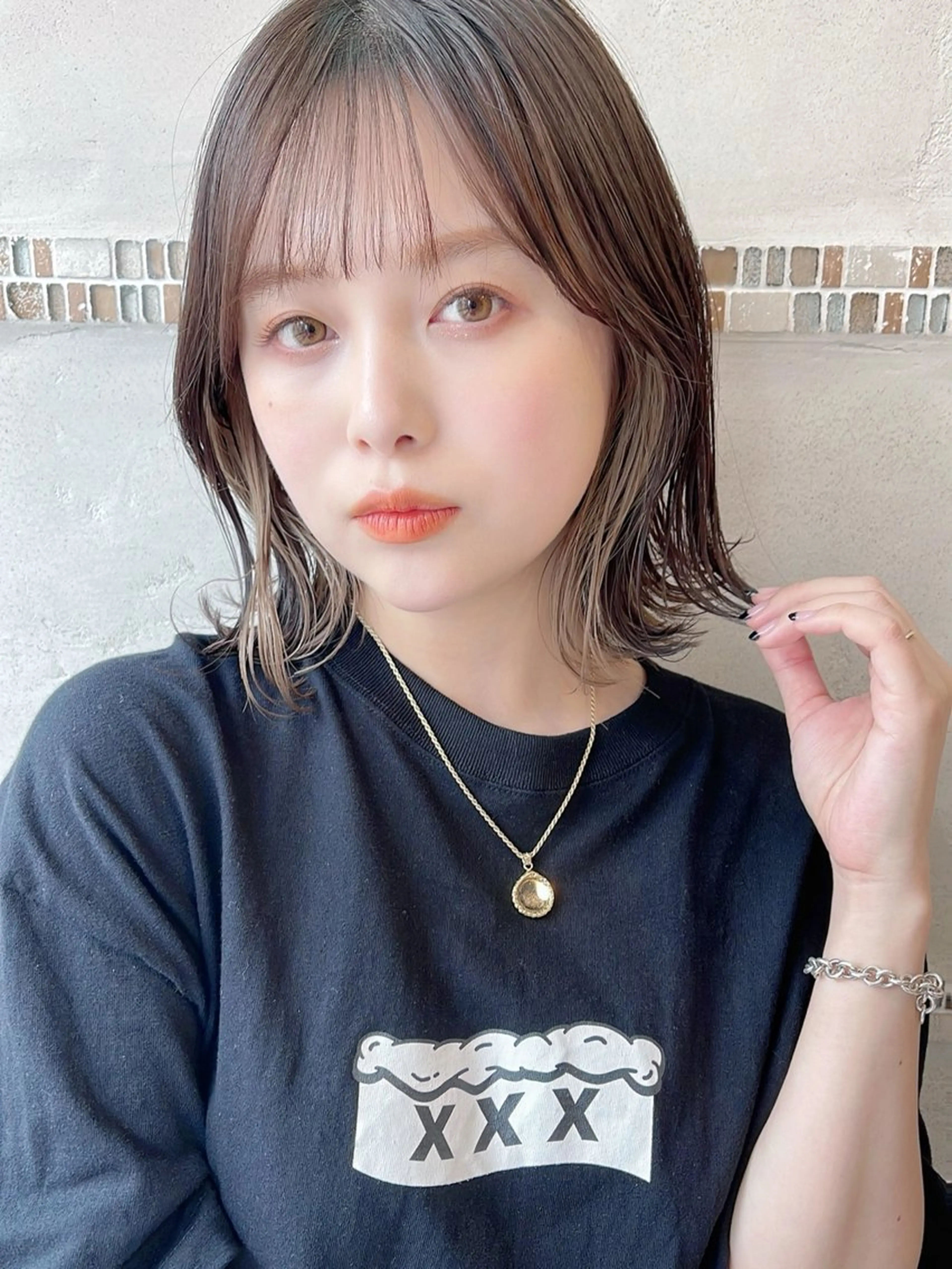 ミディアム ボブ くびれヘア カット ヘアカラー トリートメント 似合わせヘア/ボブ/ ミディアム/Takaのヘアスタイル