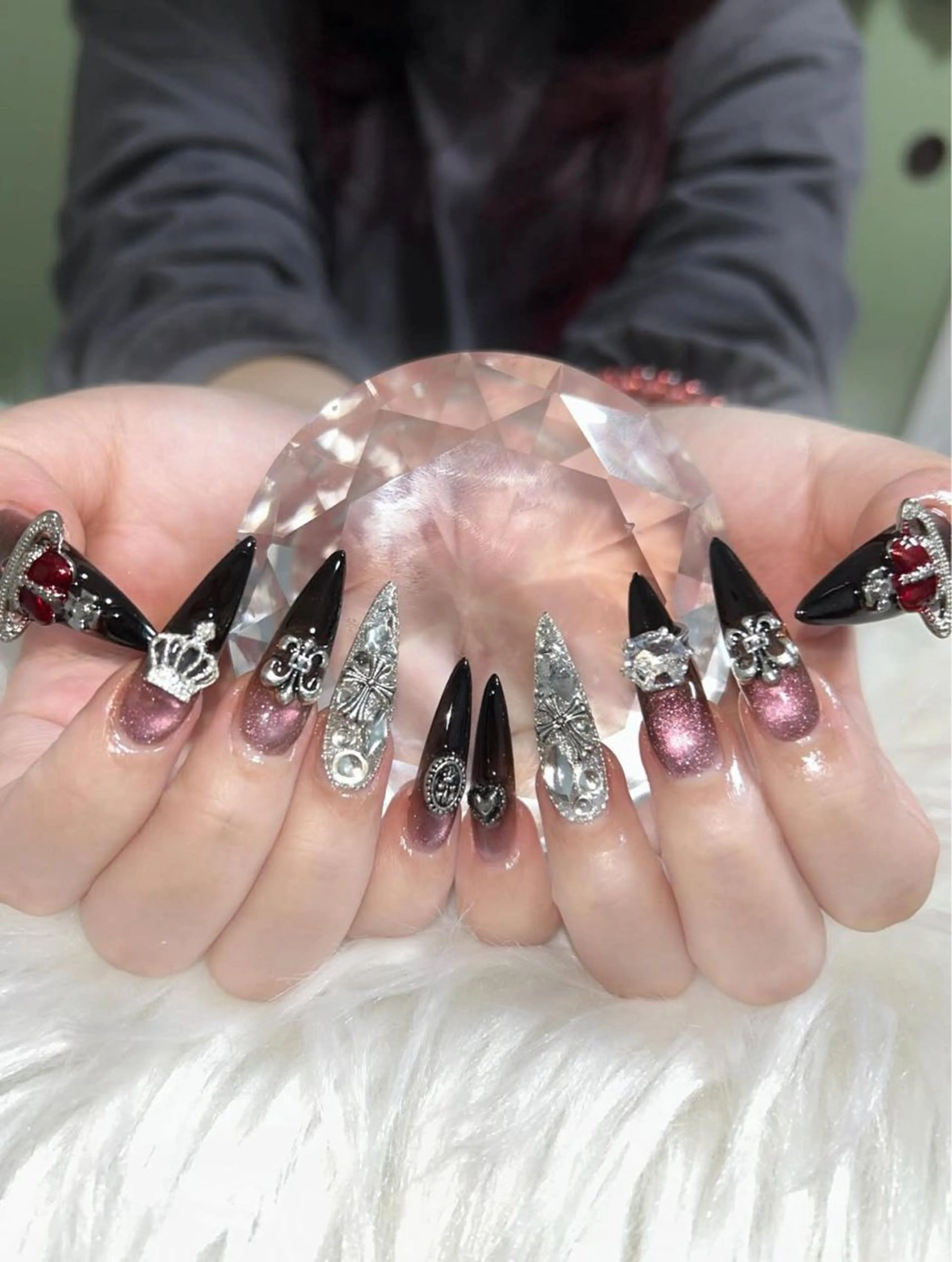 ネイル アートネイル オーロラネイル チークネイル 長さ出し フットネイル ハンドネイル 銀河_ Chan nailsのネイルデザイン