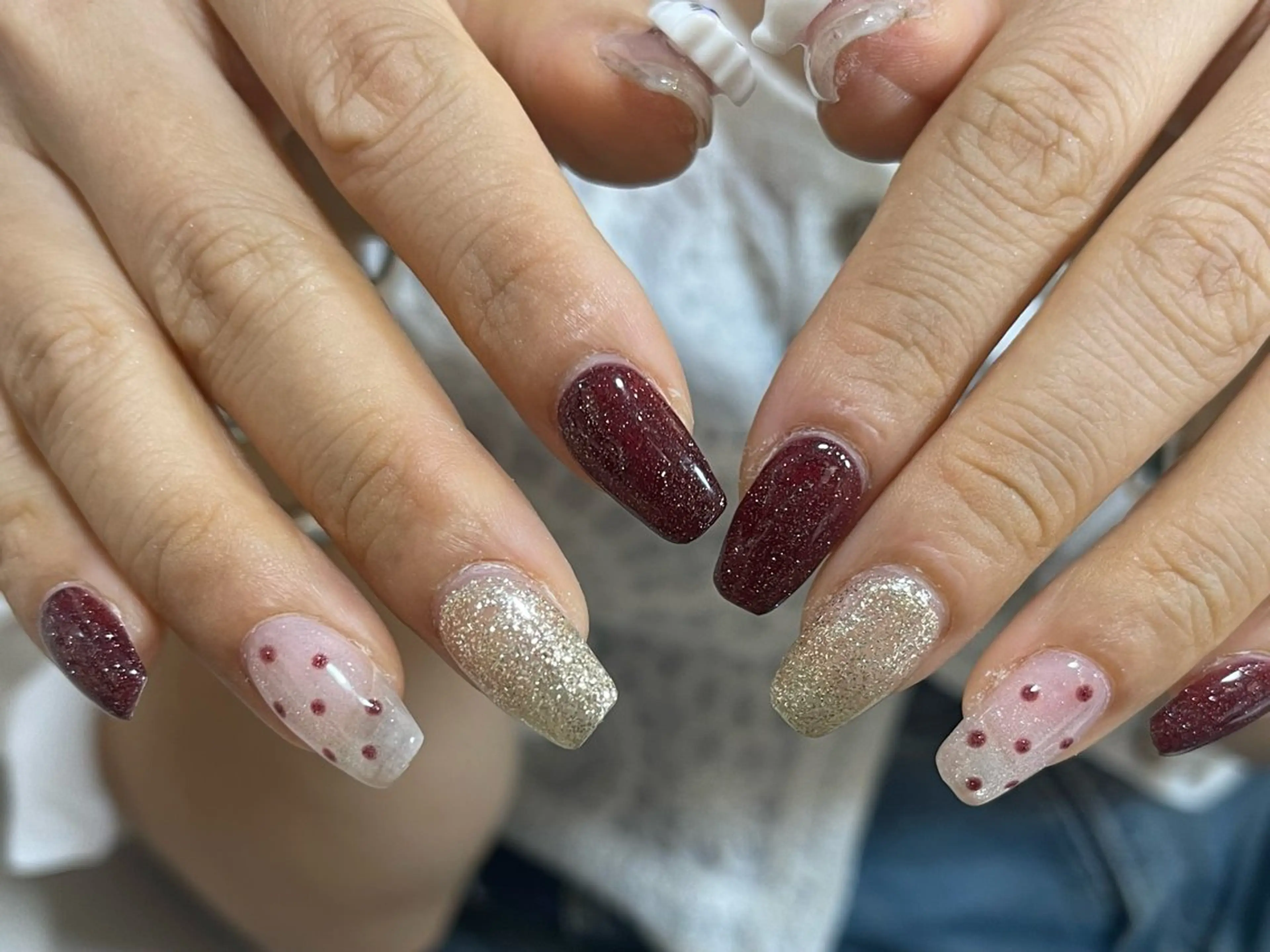 ネイル フレンチネイル ガーリー ガラスフレンチ 韓国ネイル ロングネイル Venusパラジェル 長さだし専門店のネイルデザイン