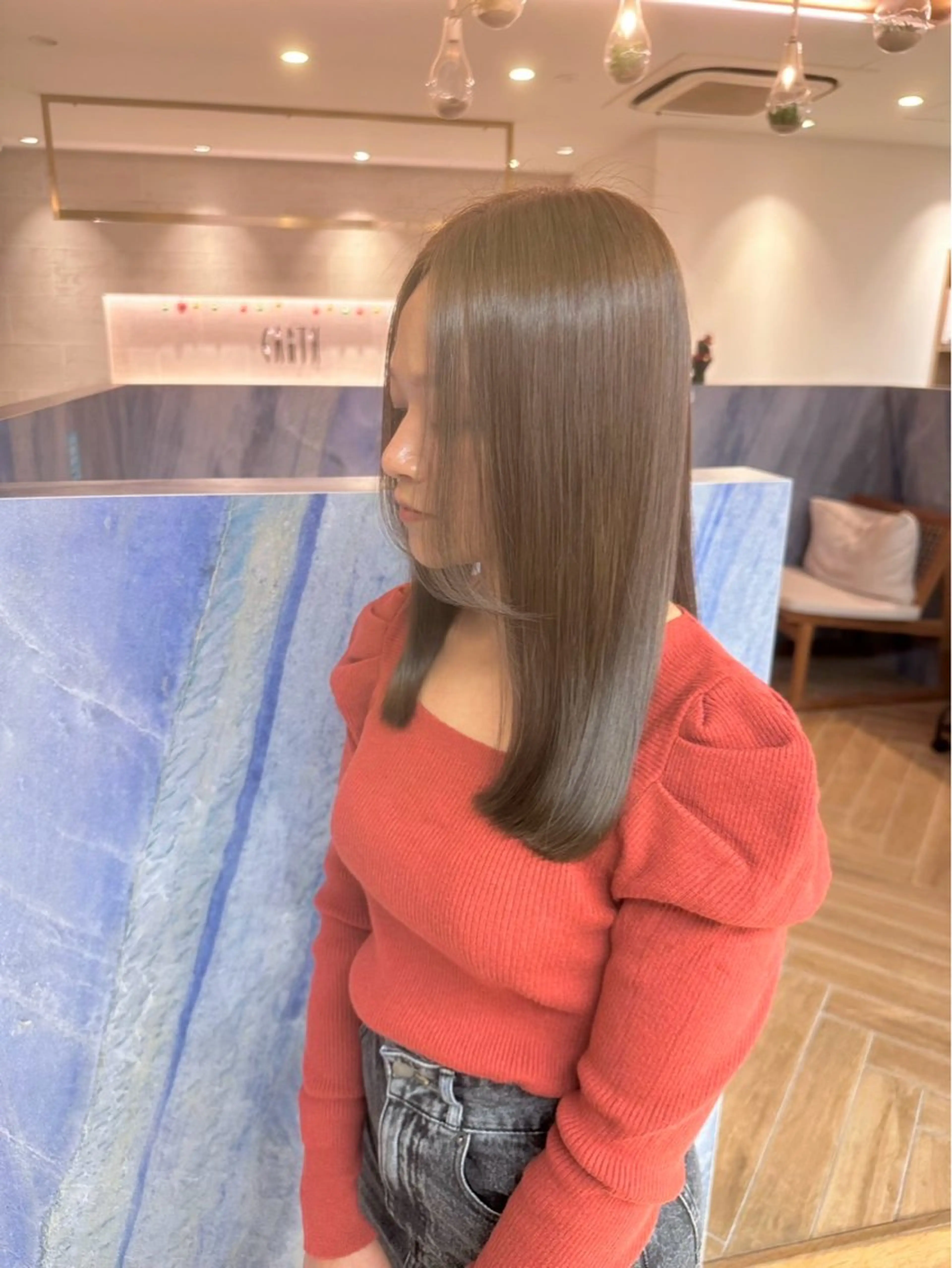 ロング カラー カット ヘアカラー トリートメント HASE/艶カラー/ 髪質改善/縮毛矯正のヘアスタイル