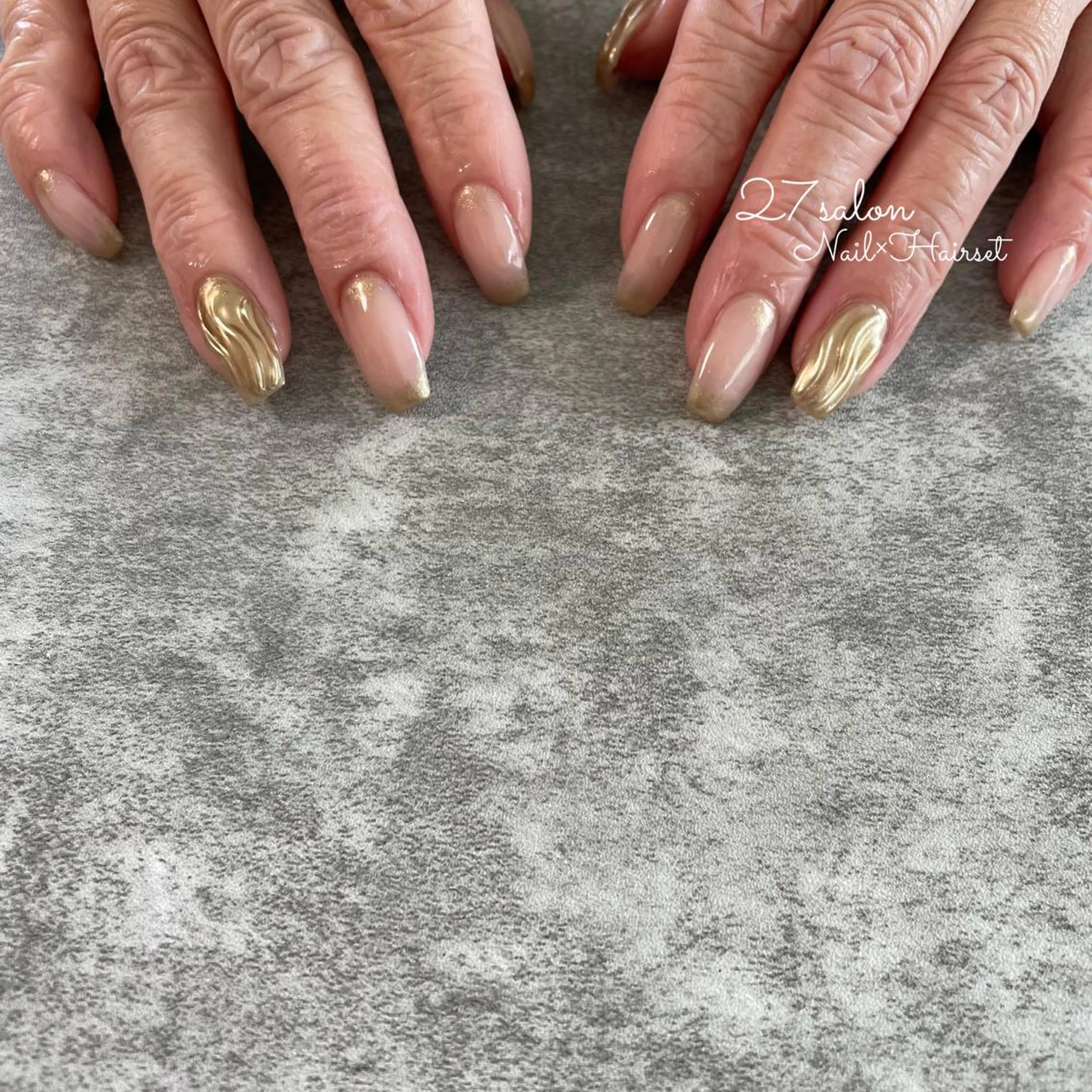 ネイル ミラーネイル ニュアンスネイル 27salon yuinaのネイルデザイン