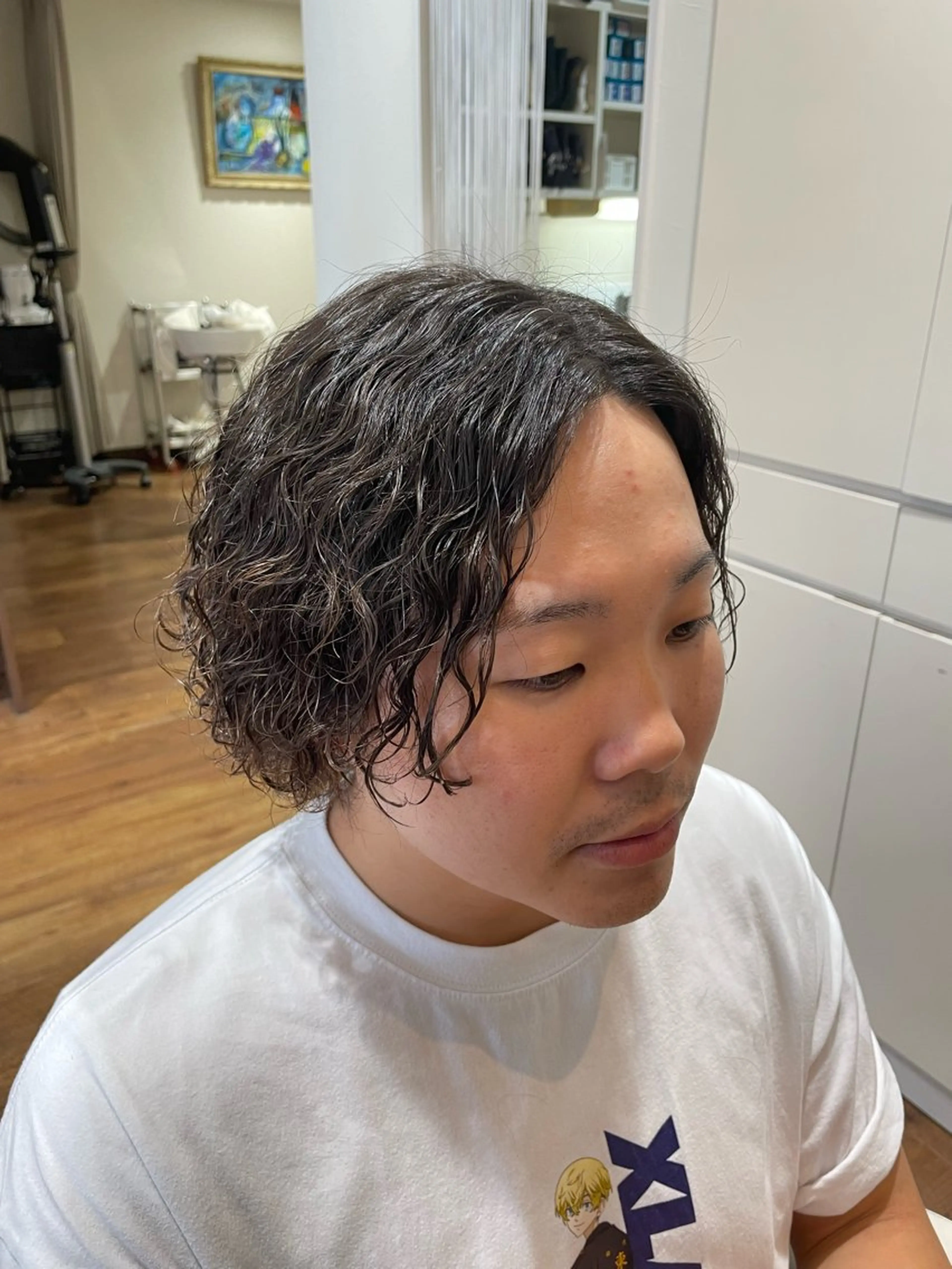 ショート パーマ 絹村 健人のヘアスタイル