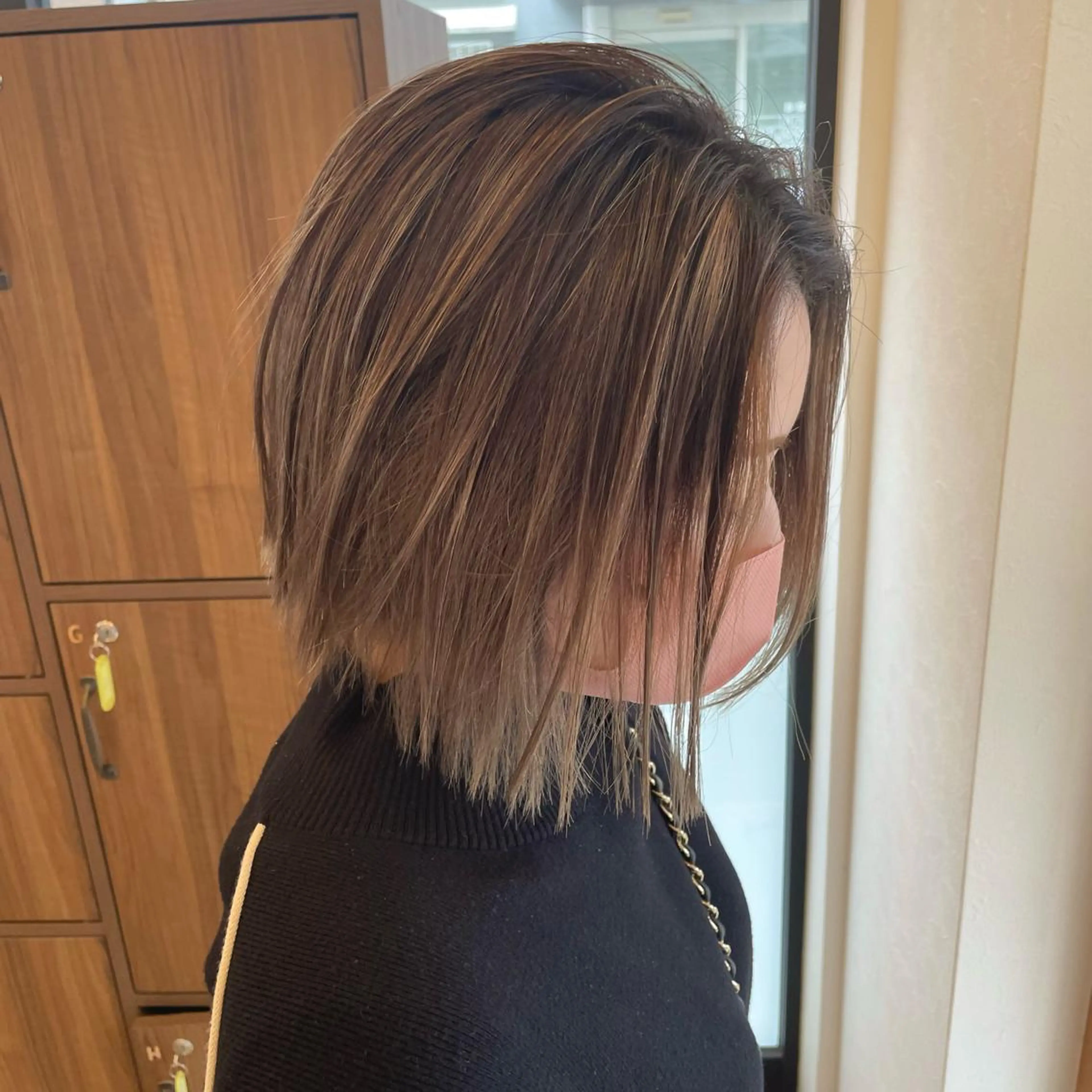 ショート カラー ヘアアレンジ バレイヤージュ ボブ レイヤーカット 🎗秋山勇/ GEAR.代表のヘアスタイル