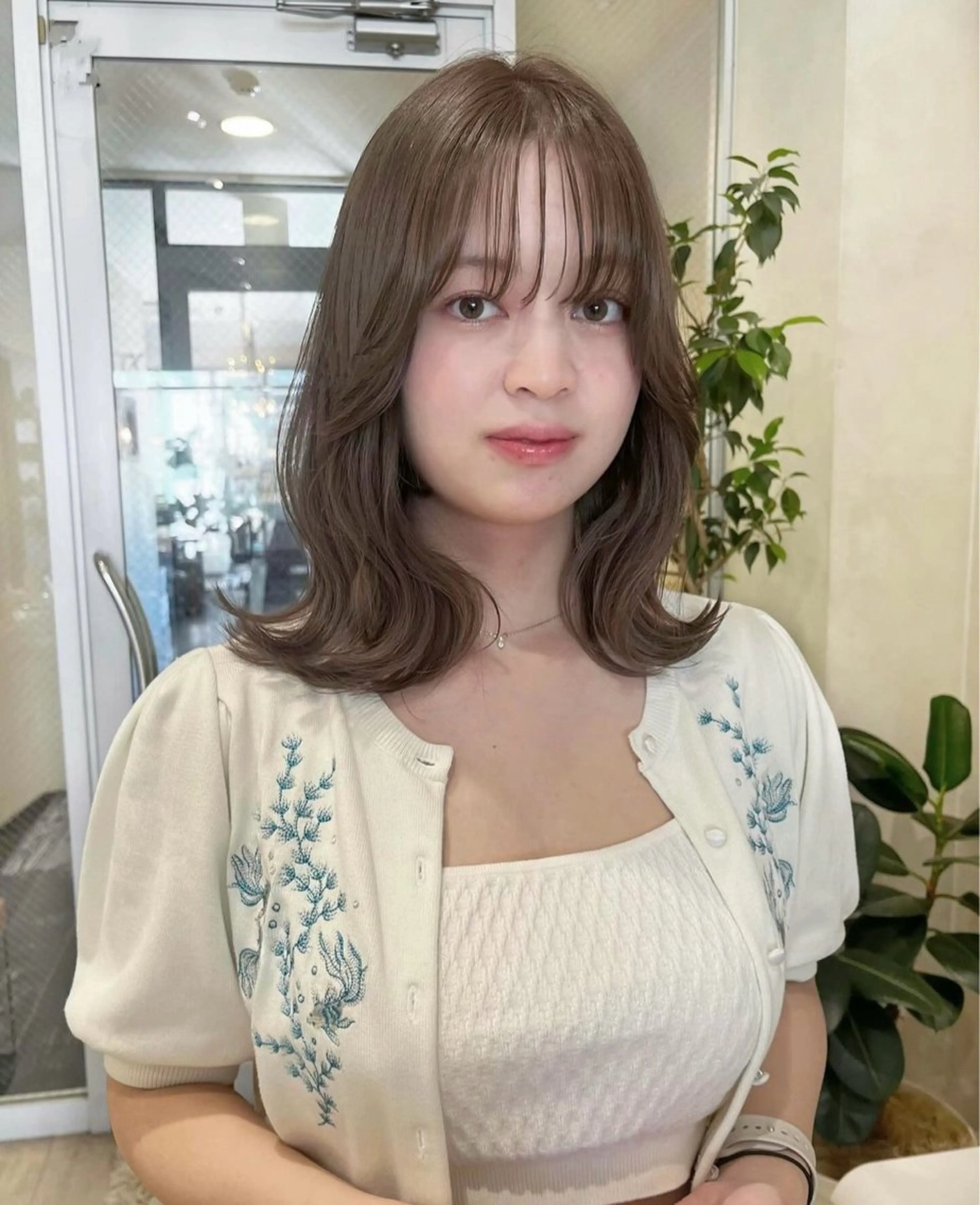 ミディアム カラー カット ヘアカラー トリートメント nakahara madokaのヘアスタイル
