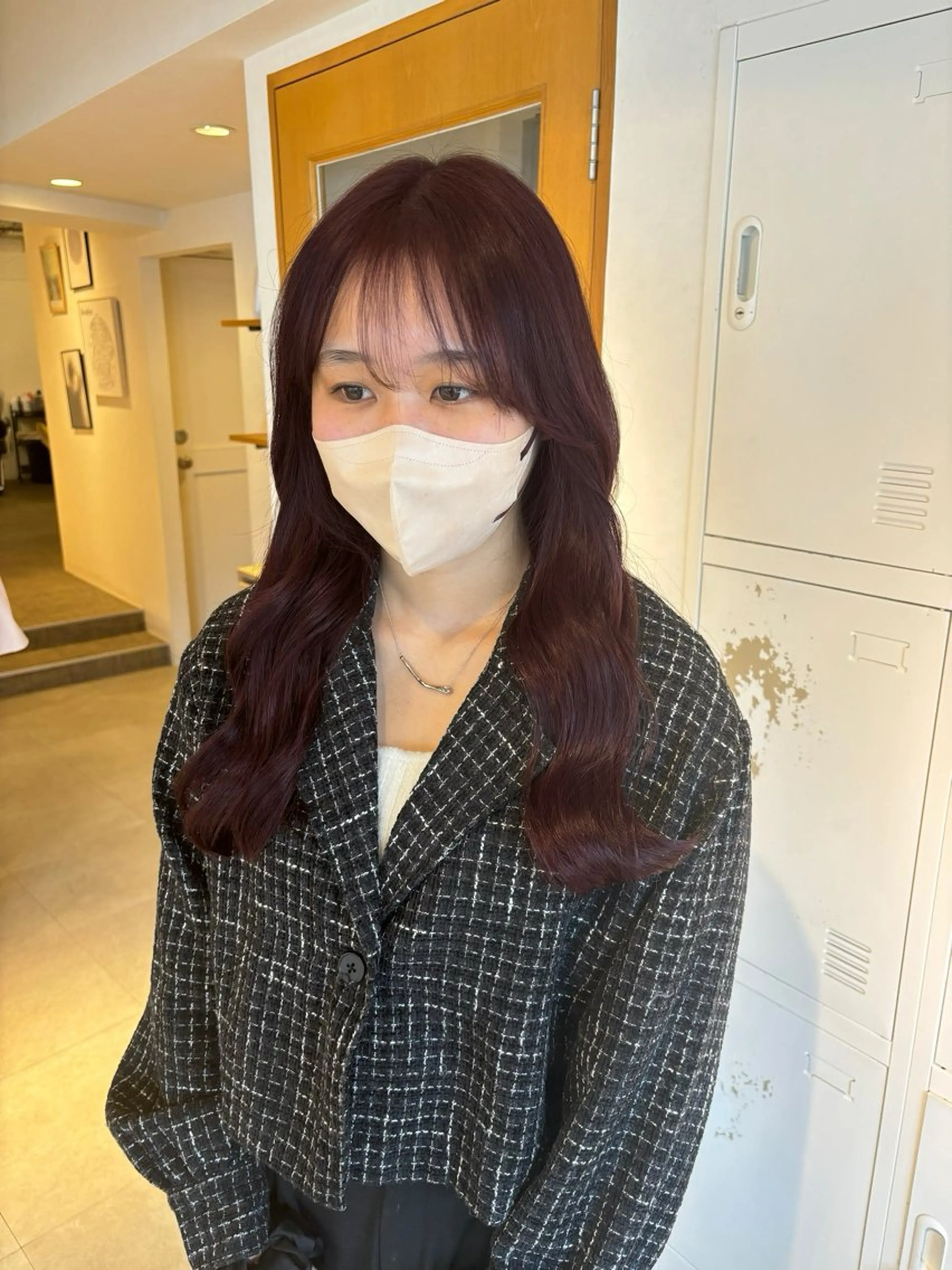 ロング カラー ヘアアレンジ ブラウンカラー ピンクカラー ピンクブラウン ヘアカラー 女性専用サロンiiro【イロ】所属・【韓国ヘア/透明感 カラー】makotoのヘアスタイル