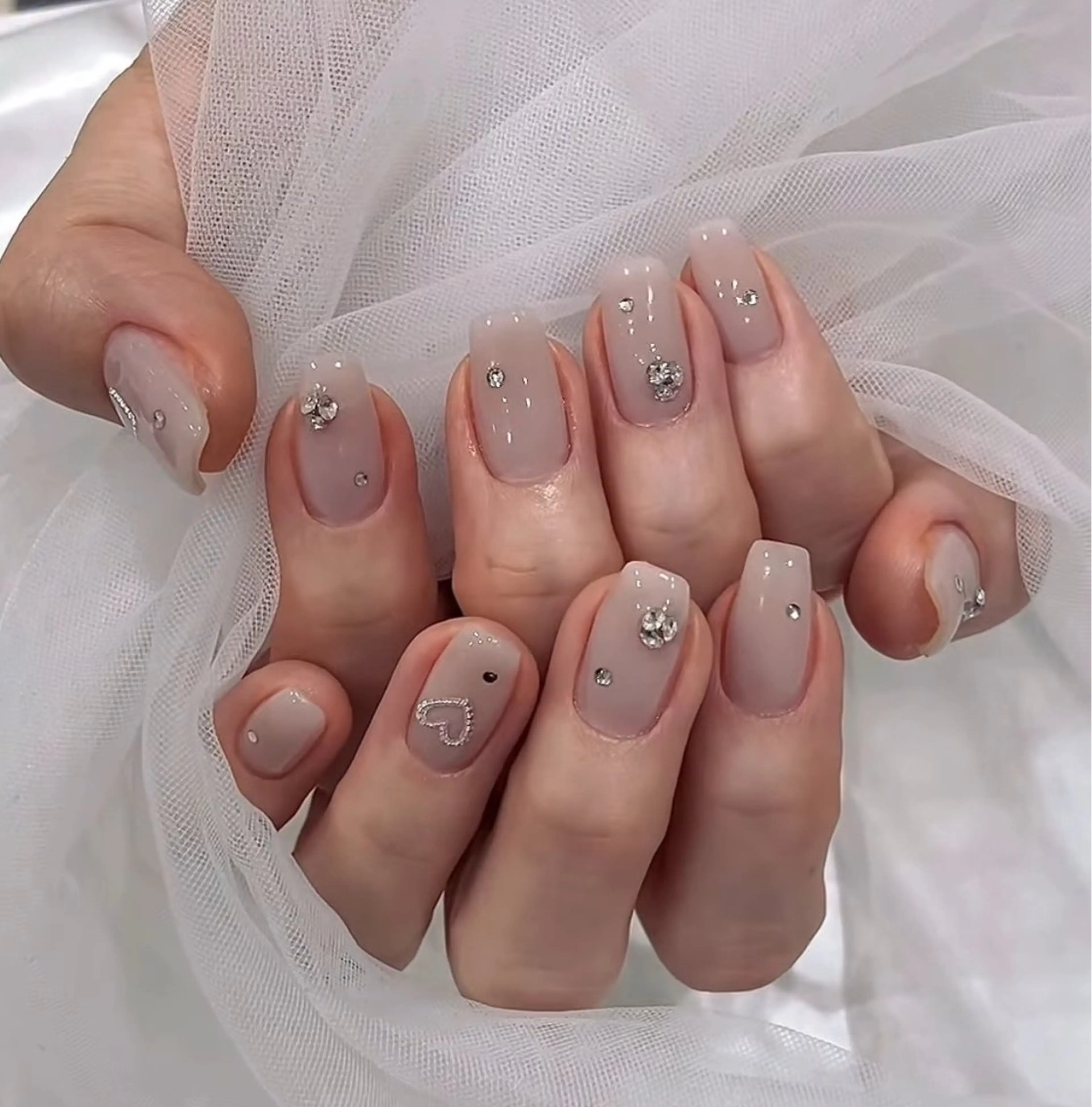 ネイル ハンドネイル 🎀PG🩵 ネイルサロンのネイルデザイン