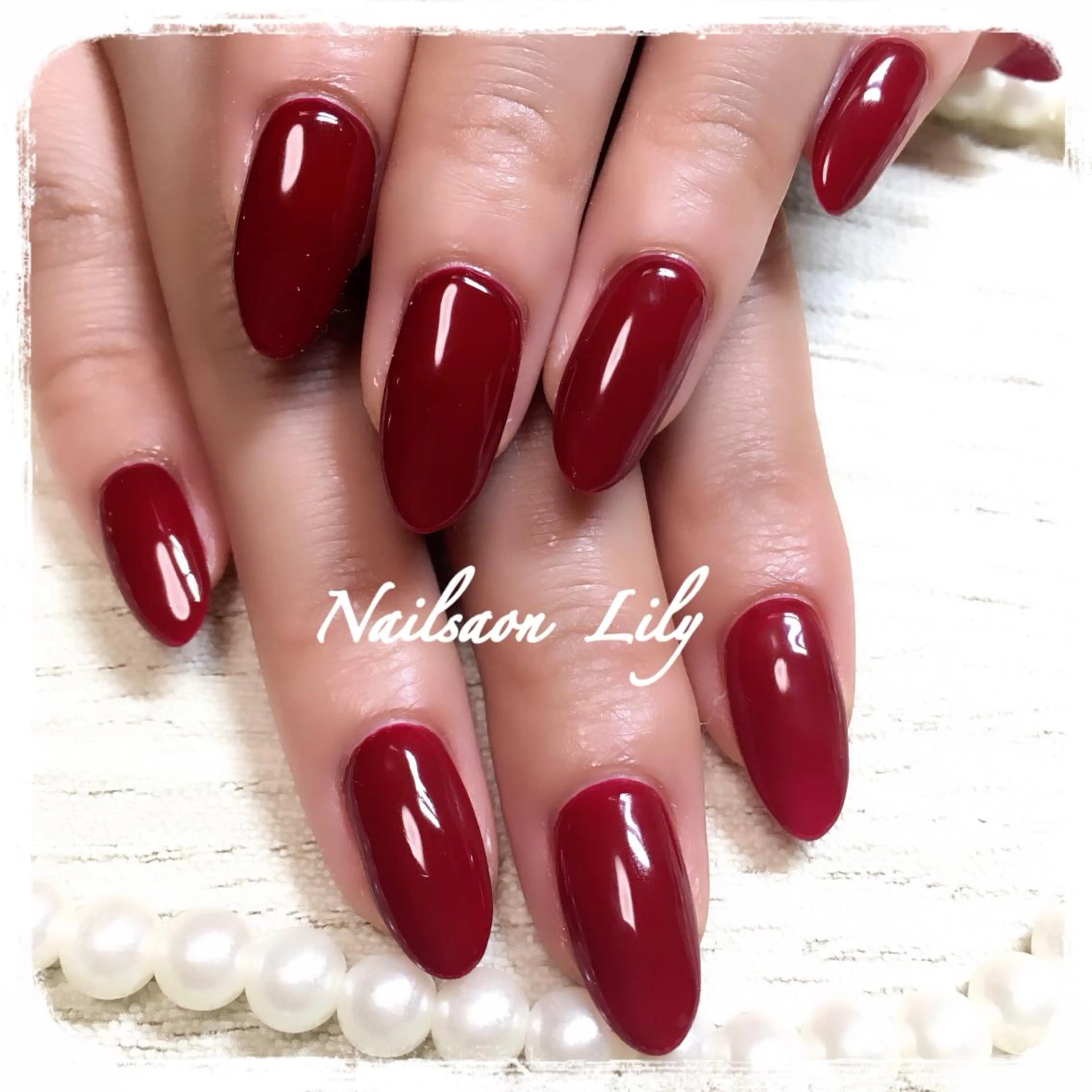 ネイル ボルドー ワンカラーネイル Nailsalon Lilyのネイルデザイン