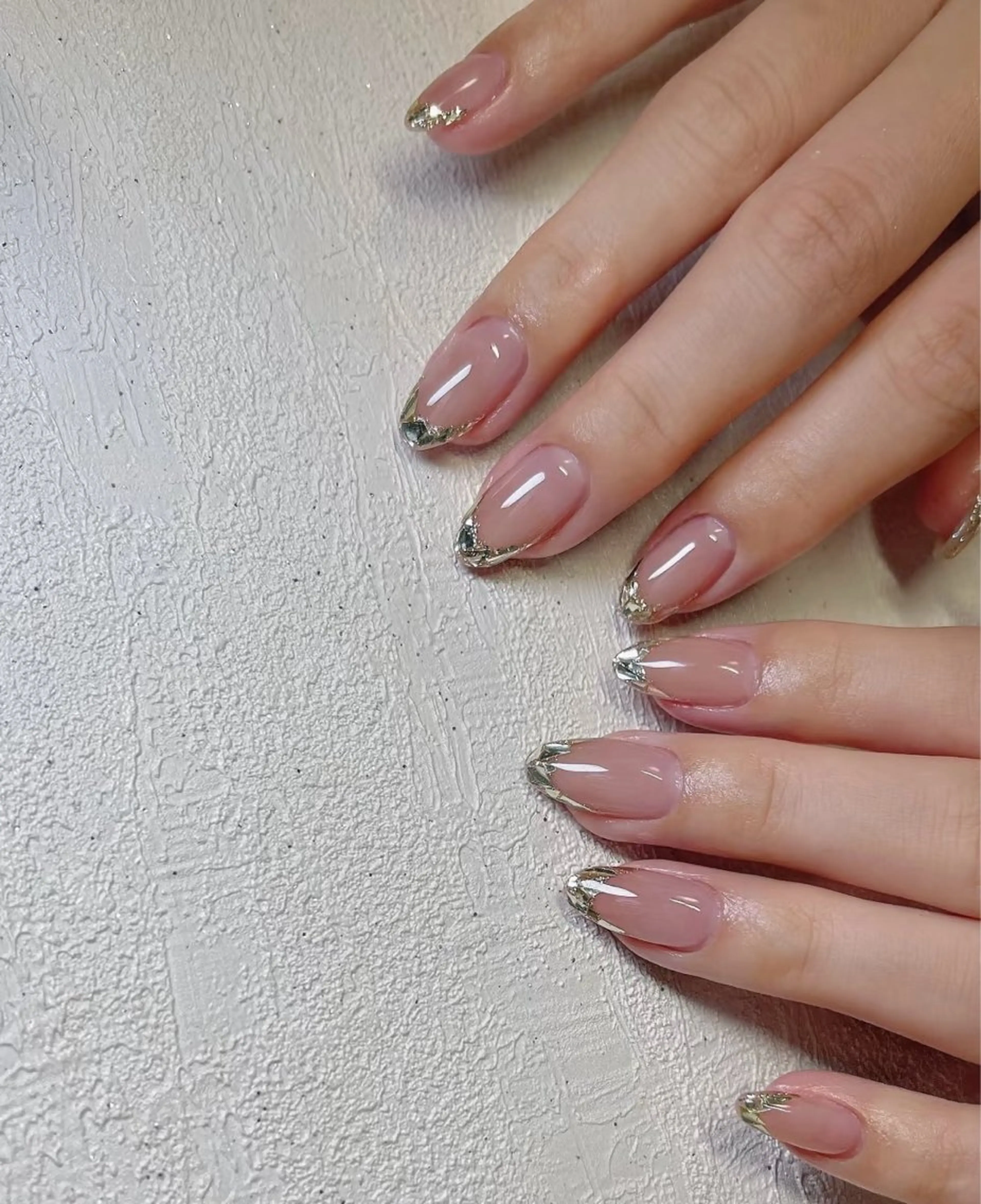 チップ長さ出しガラスフレンチ10500円(初回オフ無料)の写真