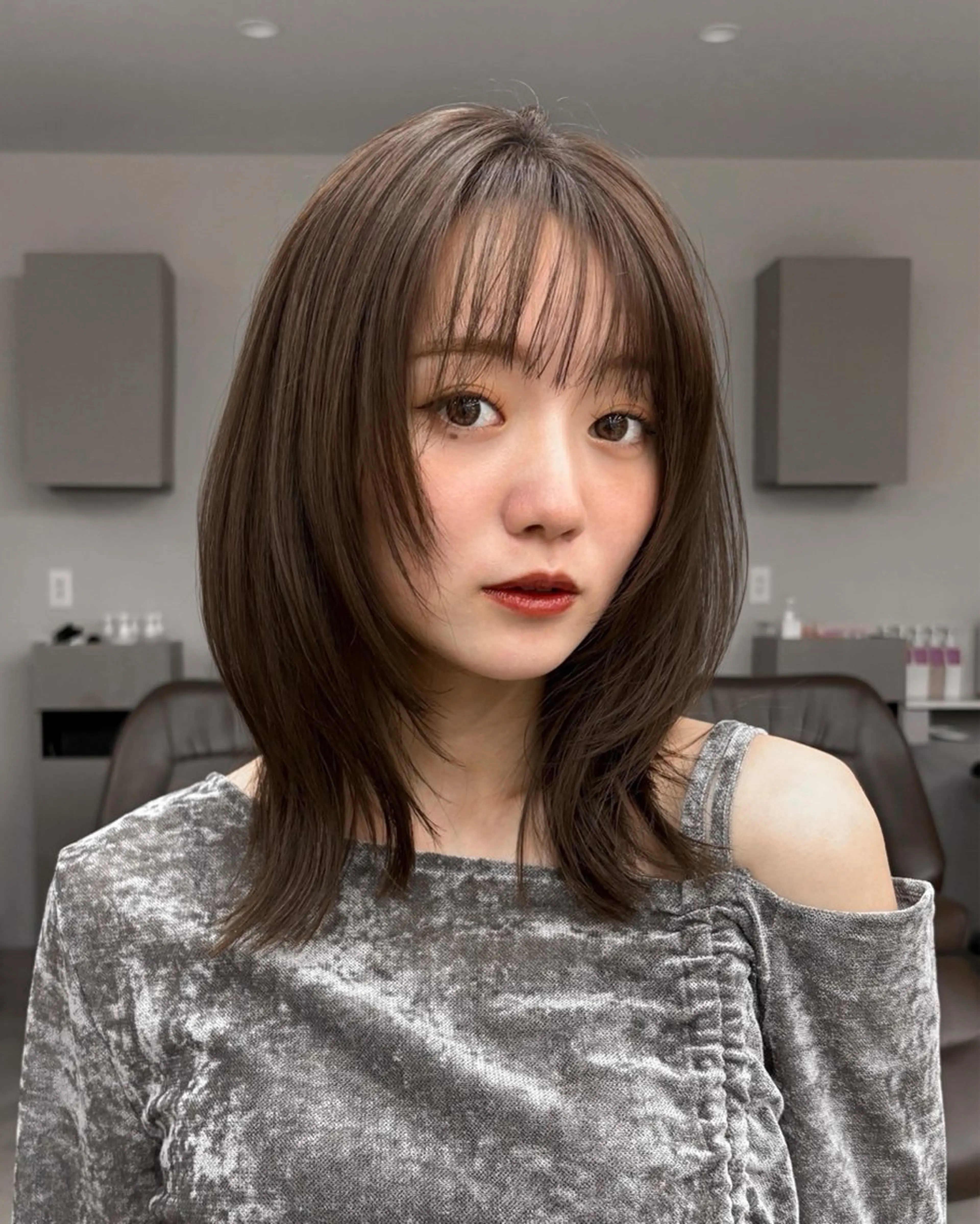 ミディアム カラー カット ヘアカラー 後藤 愛美/レイヤーカットのヘアスタイル