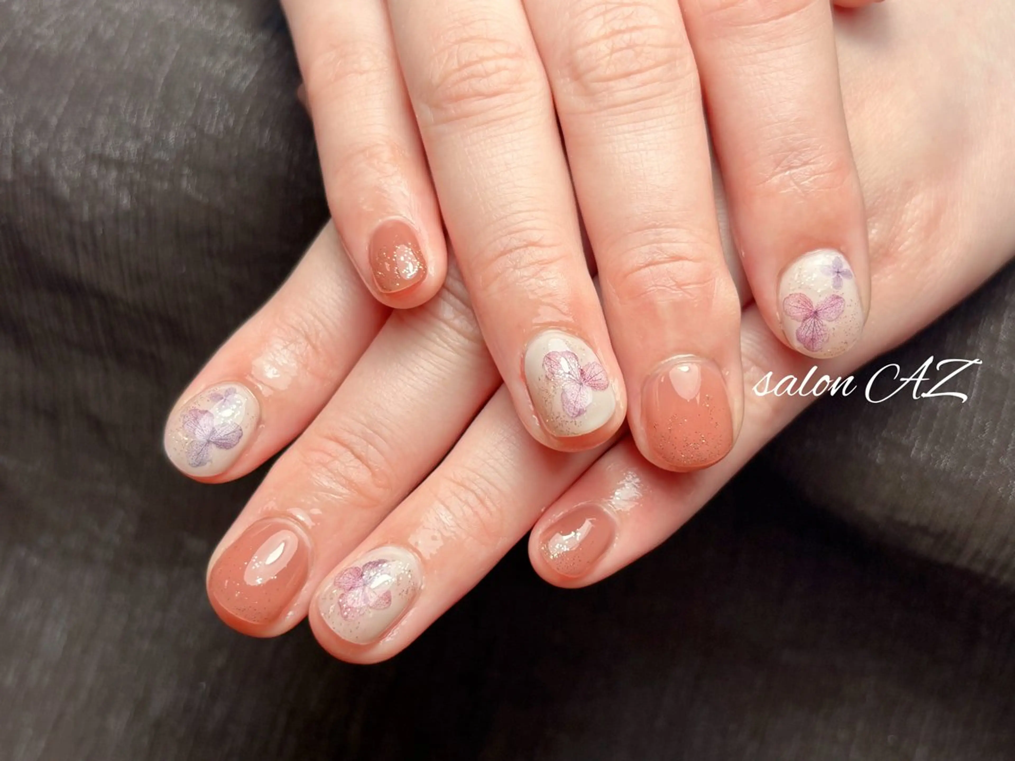 ネイル 桜ネイル 長さ出し フットネイル フレンチネイル ジェルネイル ハンドネイル salon AZのネイルデザイン