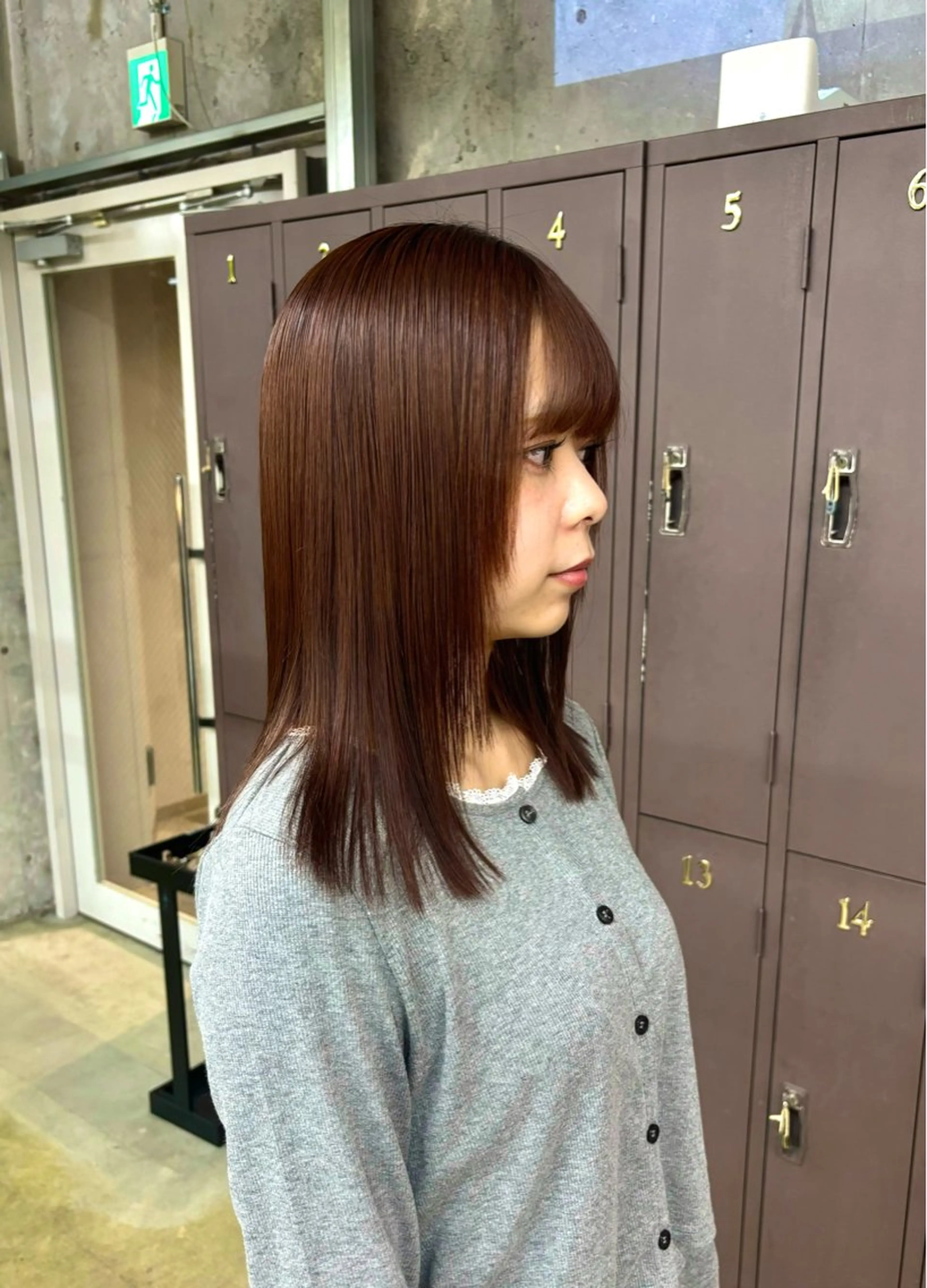 ミディアム ヘアカラー 縮毛矯正 宮崎 わか菜/透明感カラーのヘアスタイル