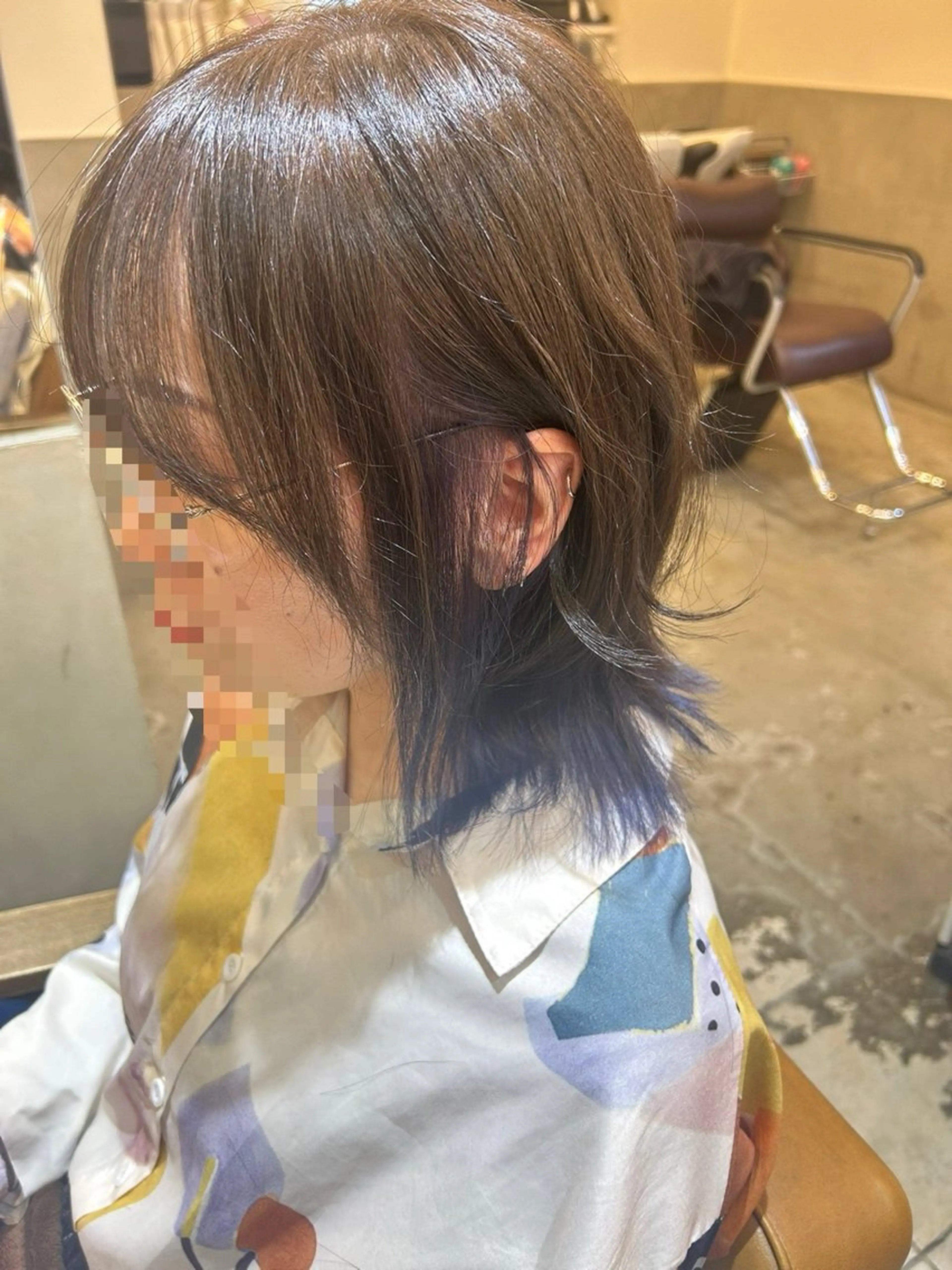 ミディアム カラー カット ヘアカラー トリートメント 若狭 彩花のヘアスタイル