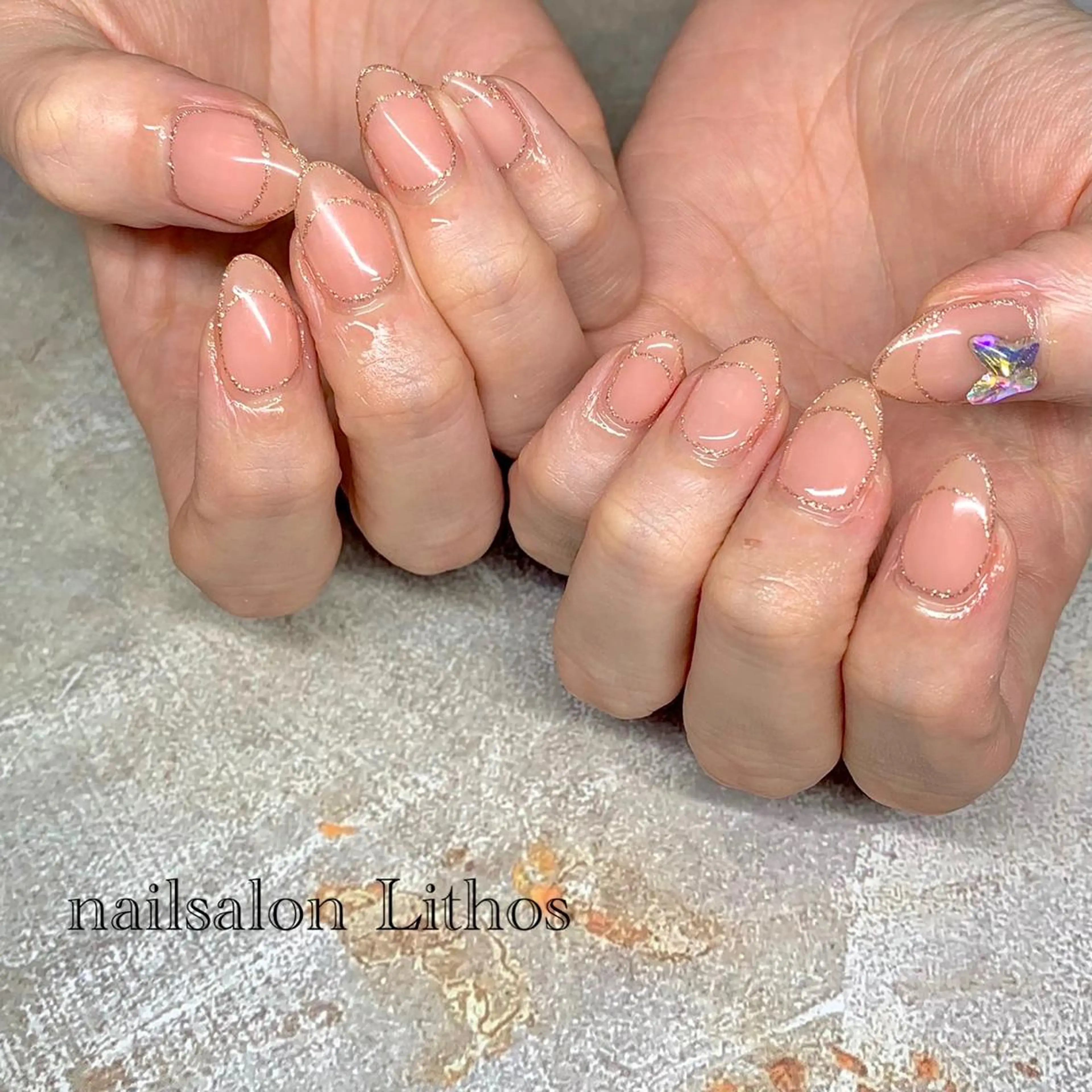 ネイル 韓国ネイル ラメ(グリッター) ハンドネイル nailsalon Lithos所属・nailsalon Recontreのネイルデザイン