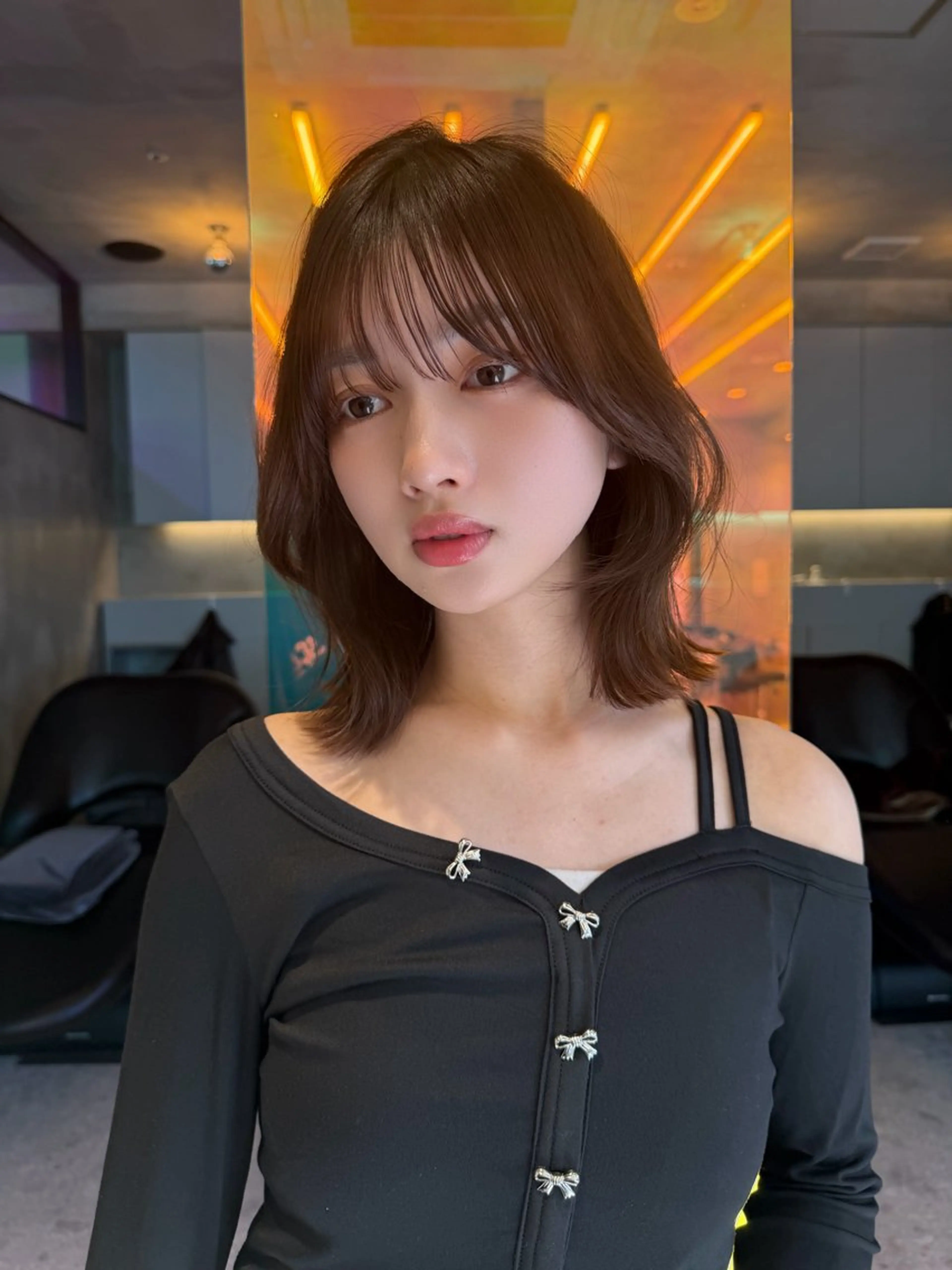 ミディアム カラー ボブレイヤー ボブ くびれヘア レイヤーカット カット ヘアカラー トリートメント Lond luce心斎橋所属・🍀小川大輔🍀 ボブ/ブリーチ🥇のヘアスタイル