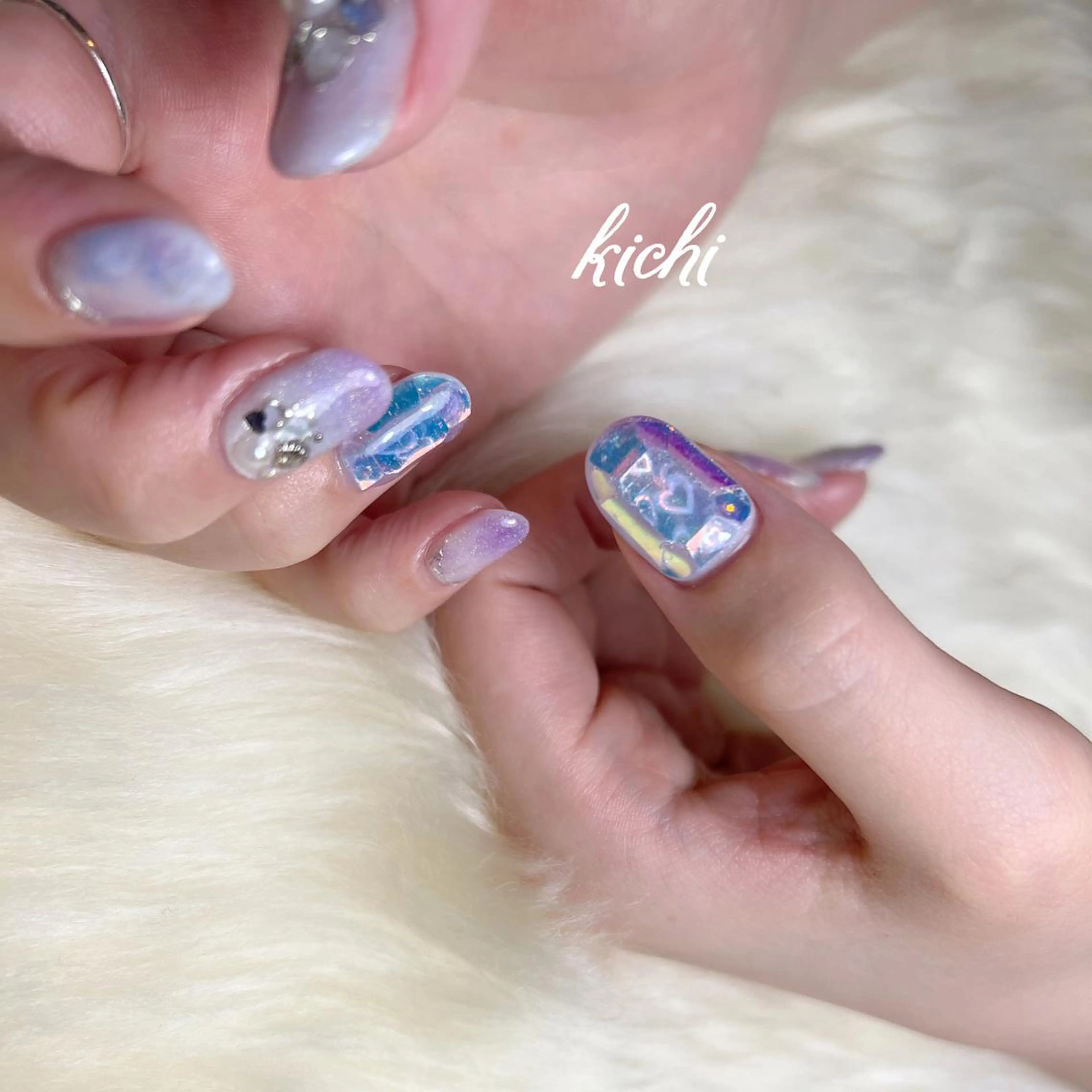 ネイル ジェルネイル 持ち込み ニュアンスネイル パラジェル 夏ネイル kichi･:* みじゅのネイルデザイン