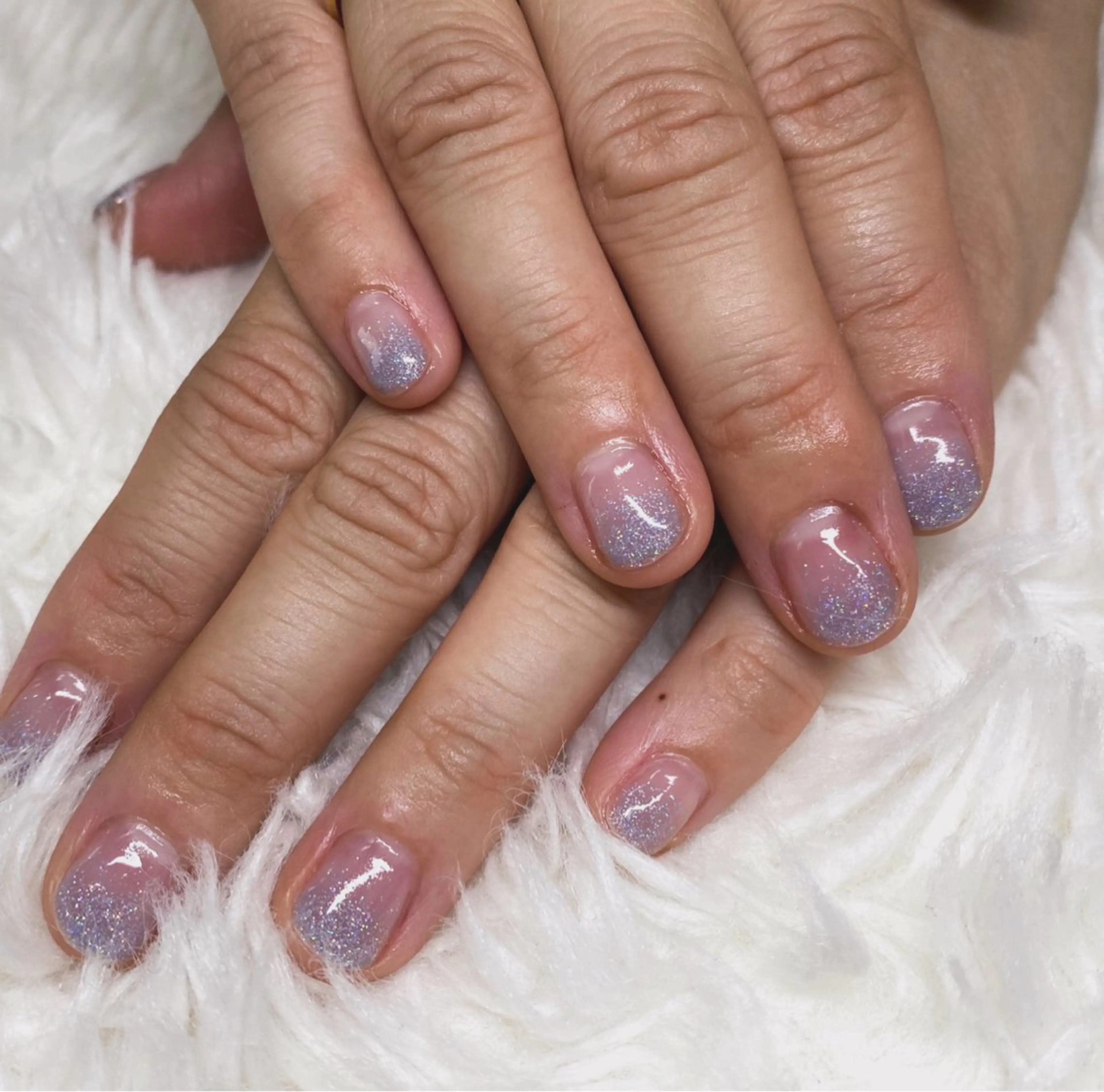 ネイル ブルー グラデーション ラメ(グリッター) ラメグラデーション ハンドネイル ViMORE あやのネイルデザイン