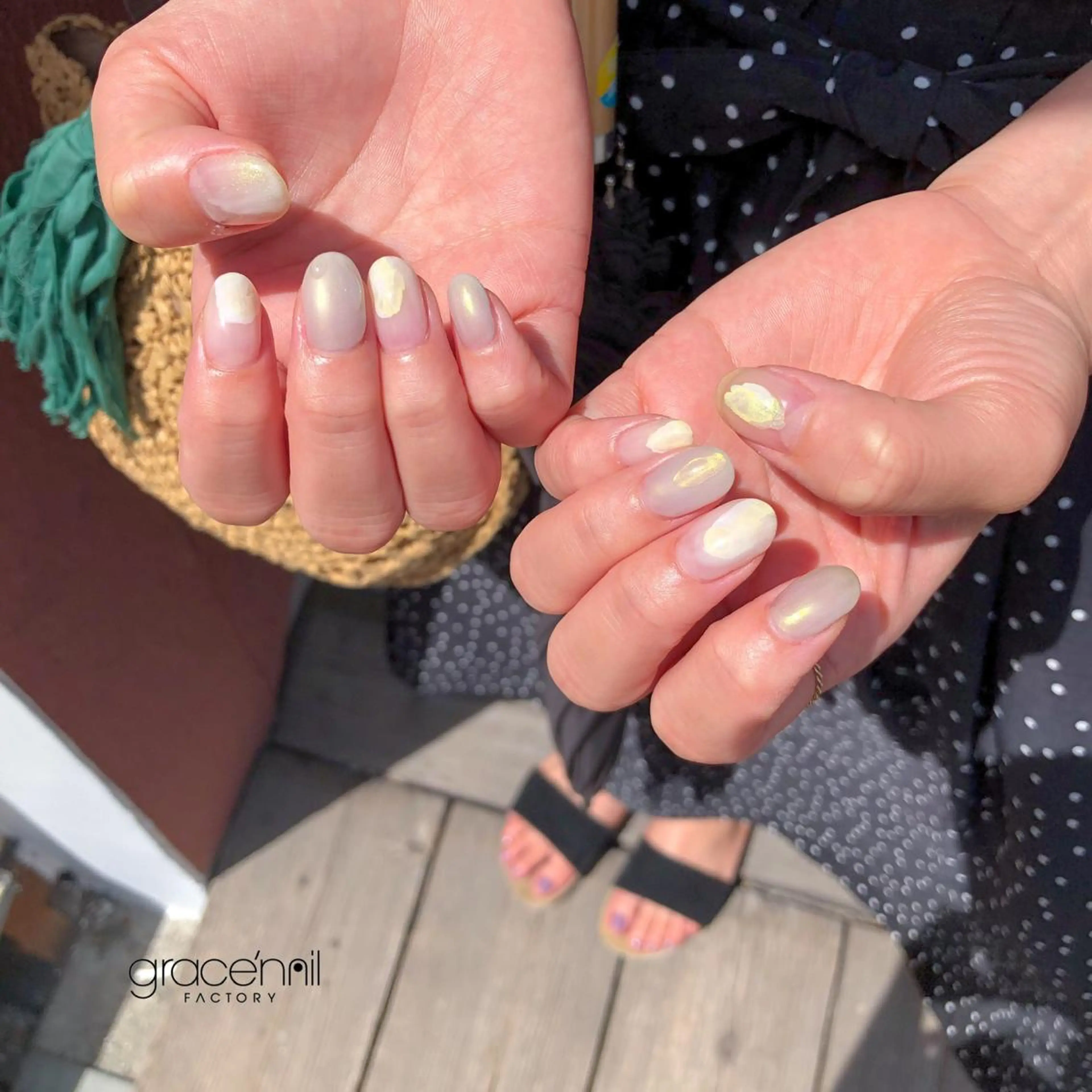 ネイル なんば堀江/育爪施術 ニュアンス✻Kaphのネイルデザイン