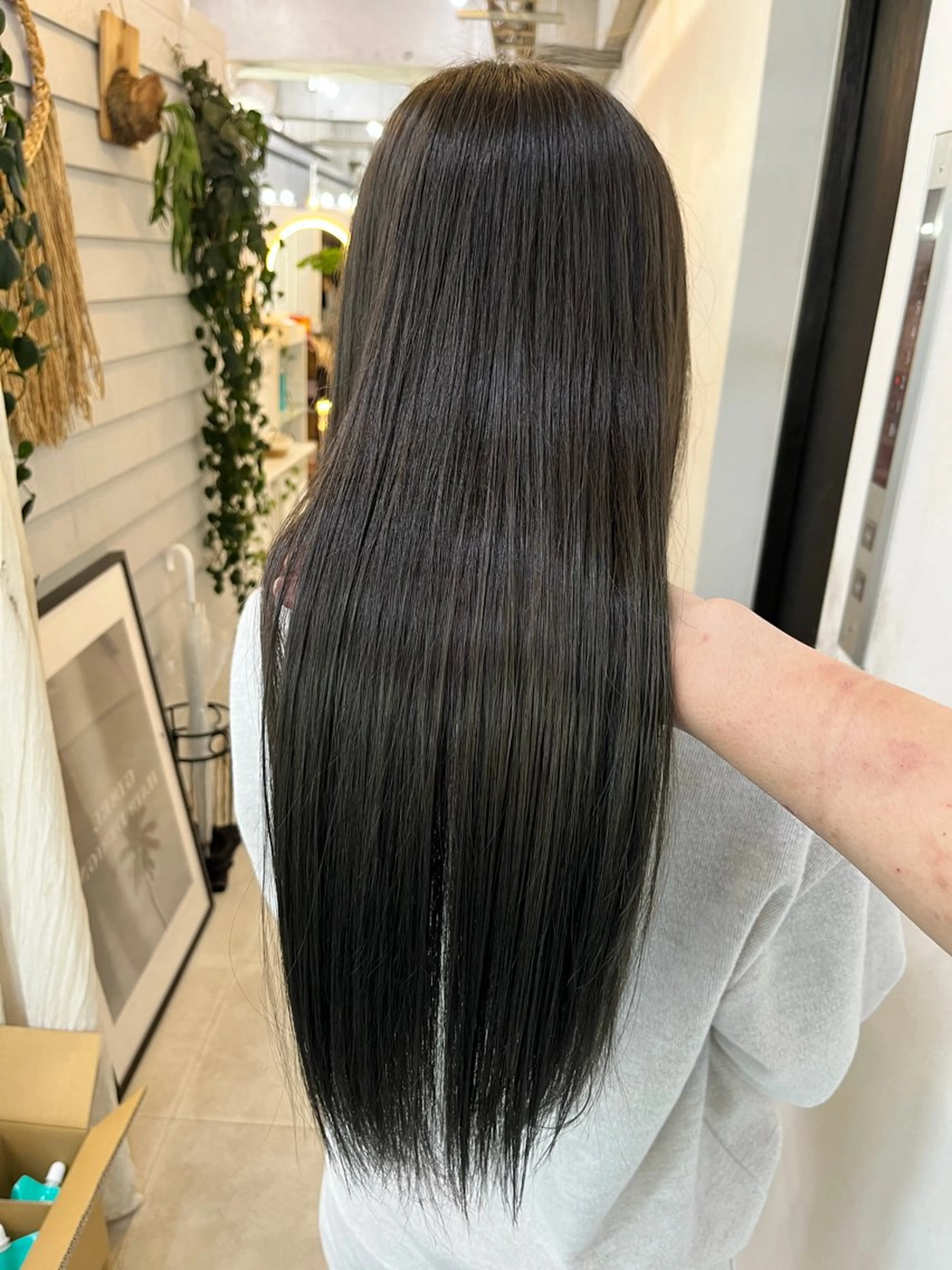 セミロング カラー グレージュ オリーブグレージュ オリーブグレー カット ヘアカラー トリートメント 柔らかいヘアカラー 大成のヘアスタイル
