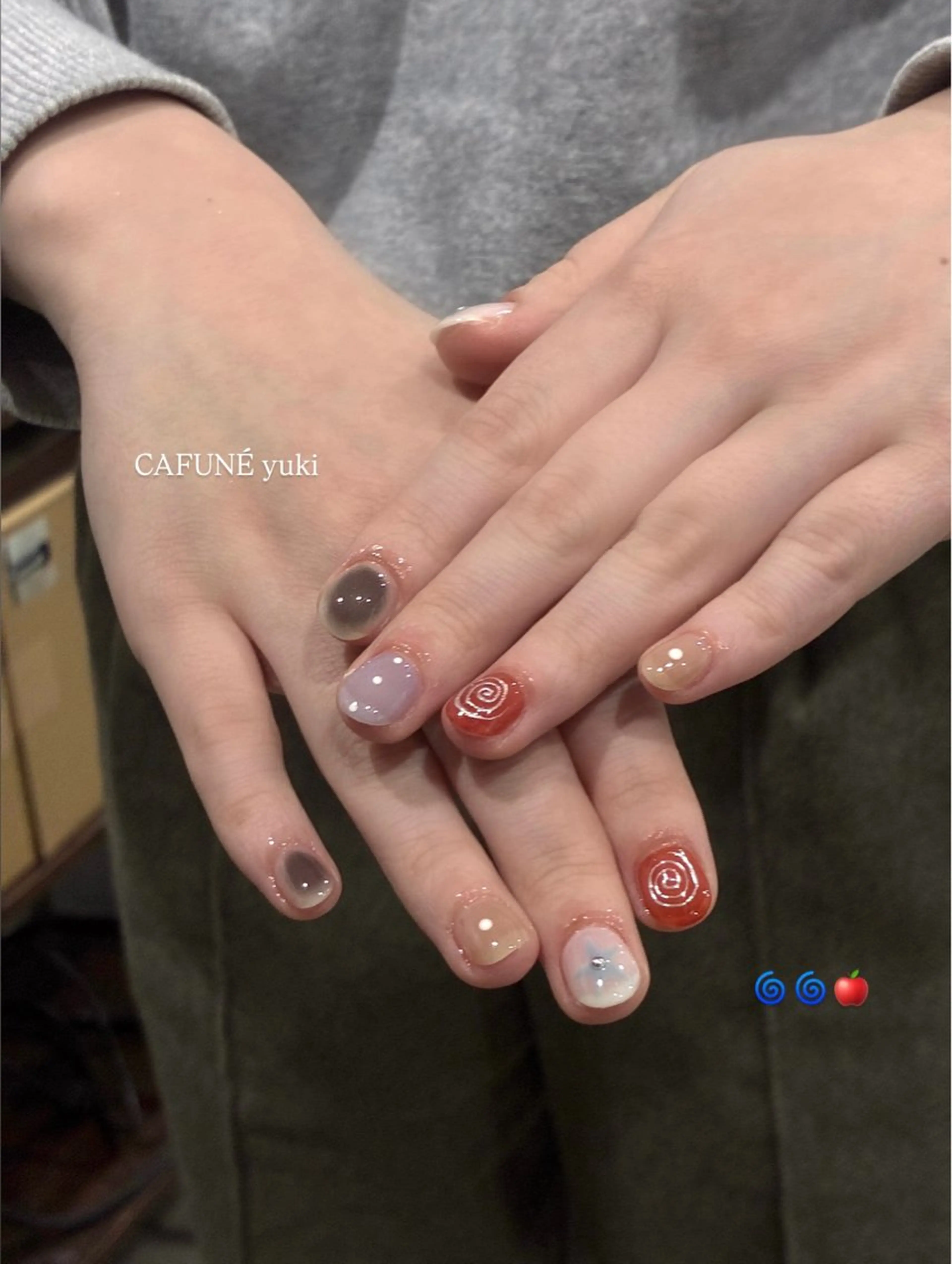 ネイル 持ち込み ハンドネイル CAFUNÉ tokyo所属・☾ ໋CAFUNE yuki︎︎𓂃⟡のネイルデザイン