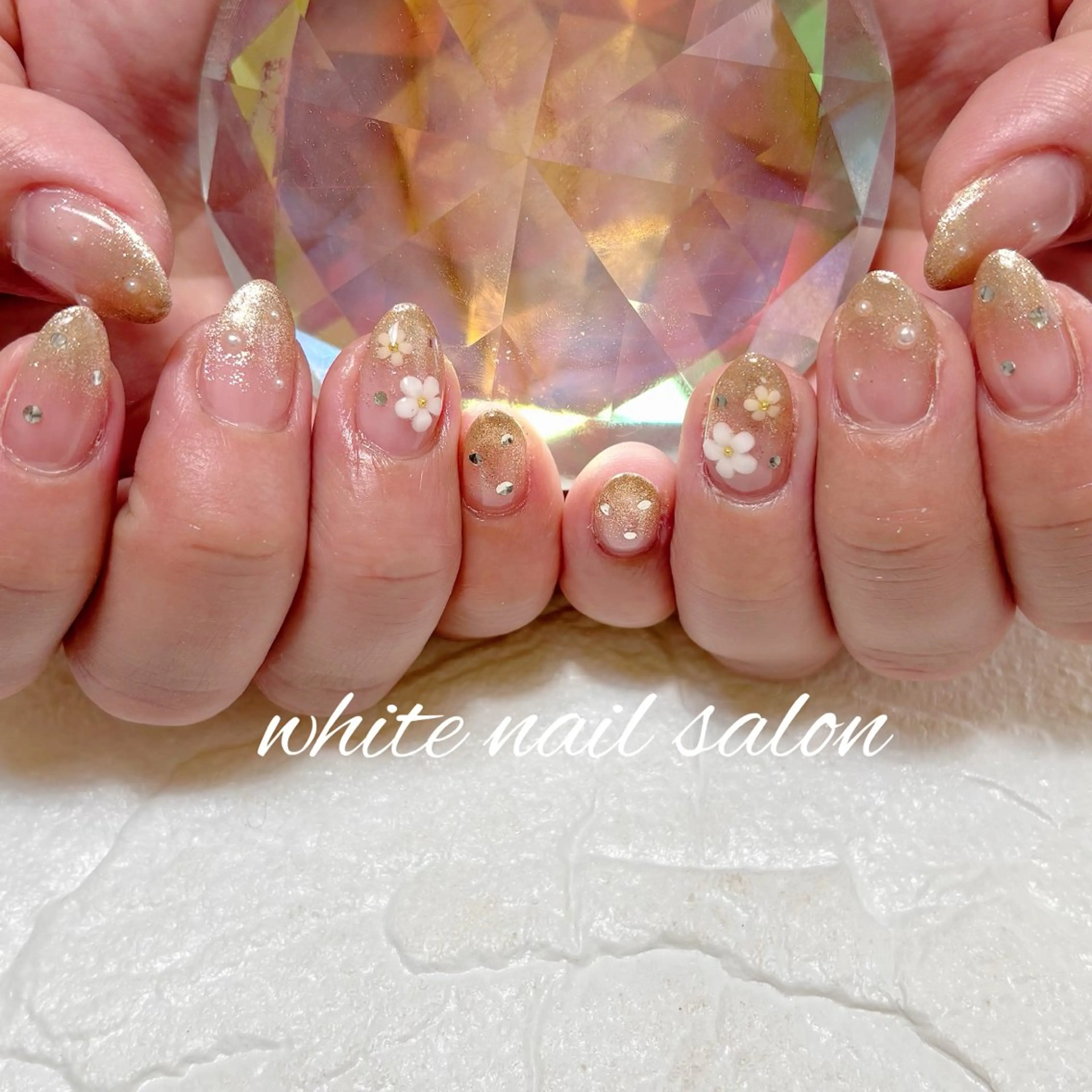 ネイル フットネイル ラメ(グリッター) ハンドネイル white nail salonのネイルデザイン
