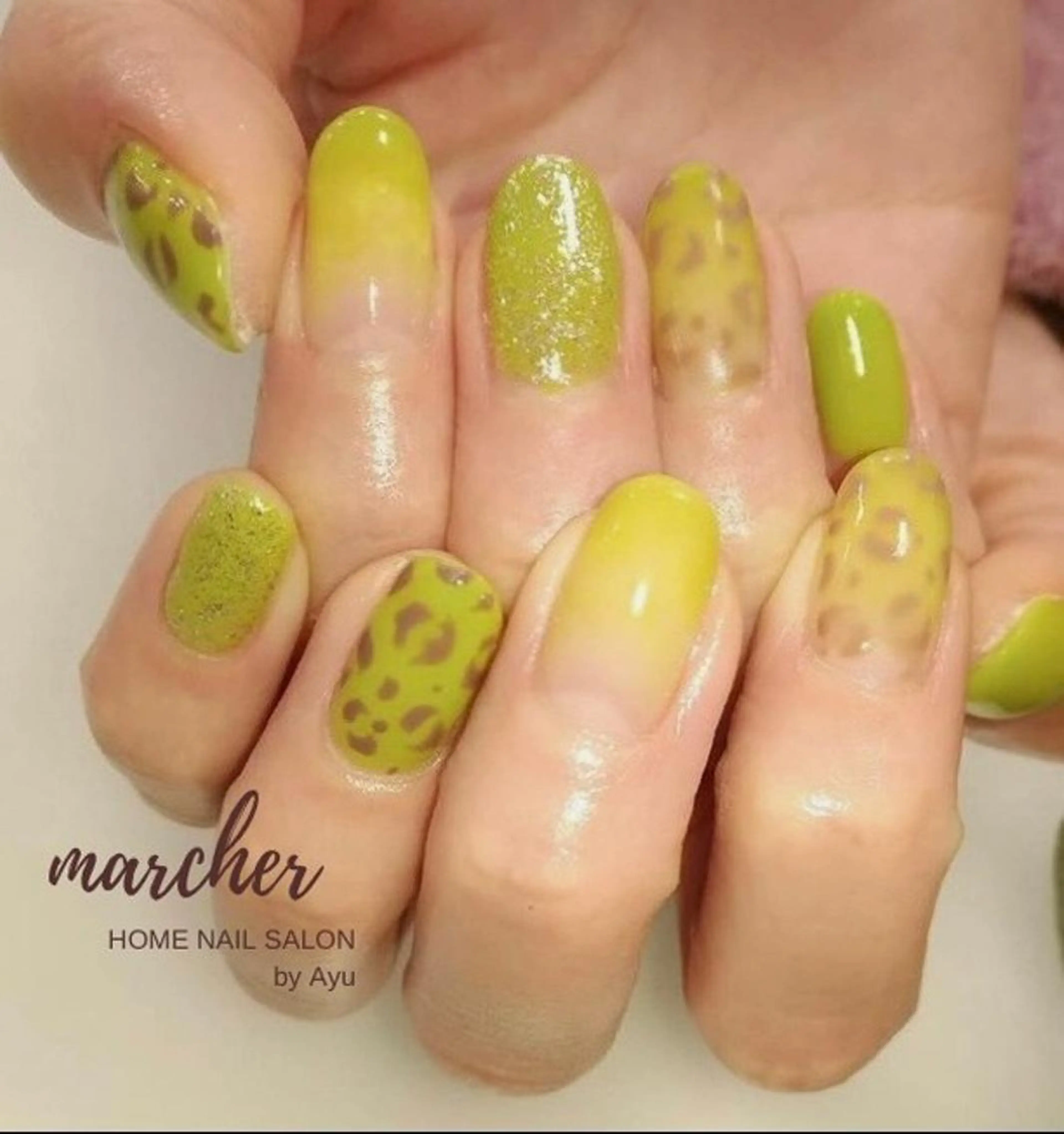 ネイル グリーン Nailbeauty marcherのネイルデザイン