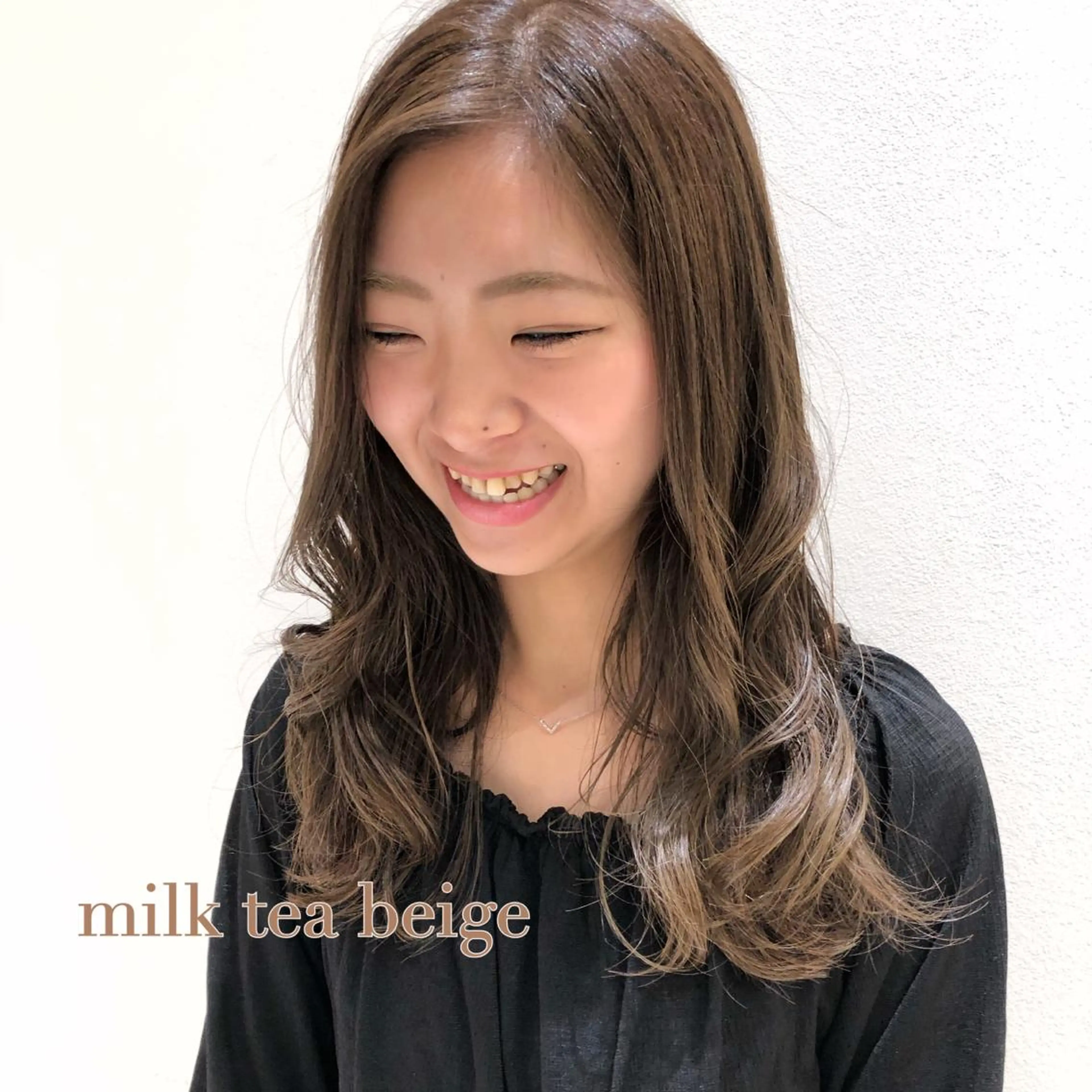 ロング カラー ベージュカラー ミルクティーベージュ BELLA/天王寺/ 似合わせ/木浦心のヘアスタイル