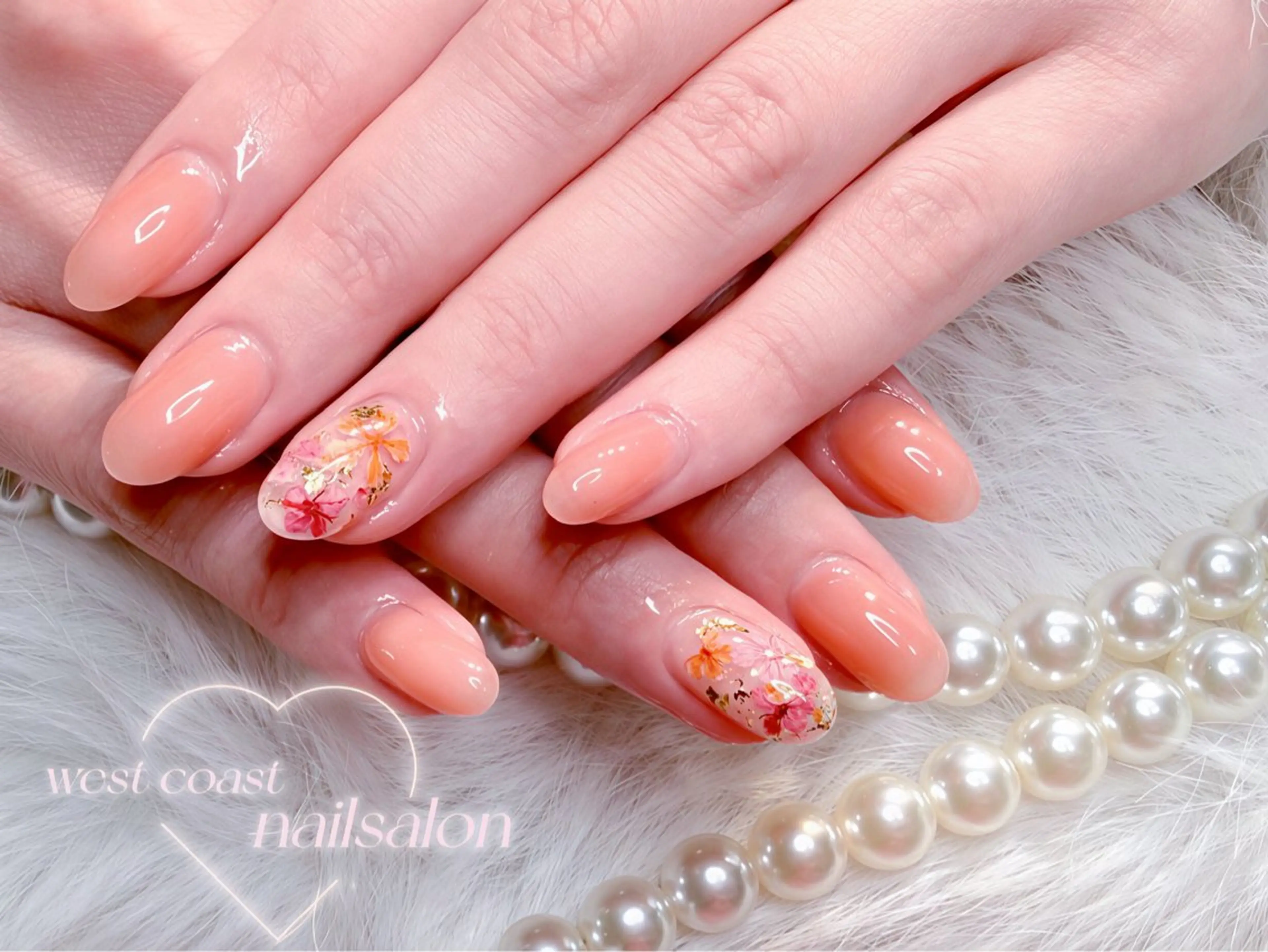 ネイル チークネイル 桜ネイル ジェルネイル ガーリー パラジェル West Coast Nail Salon 池袋西口所属・Kinoko／ チップスカルプ専門店のネイルデザイン