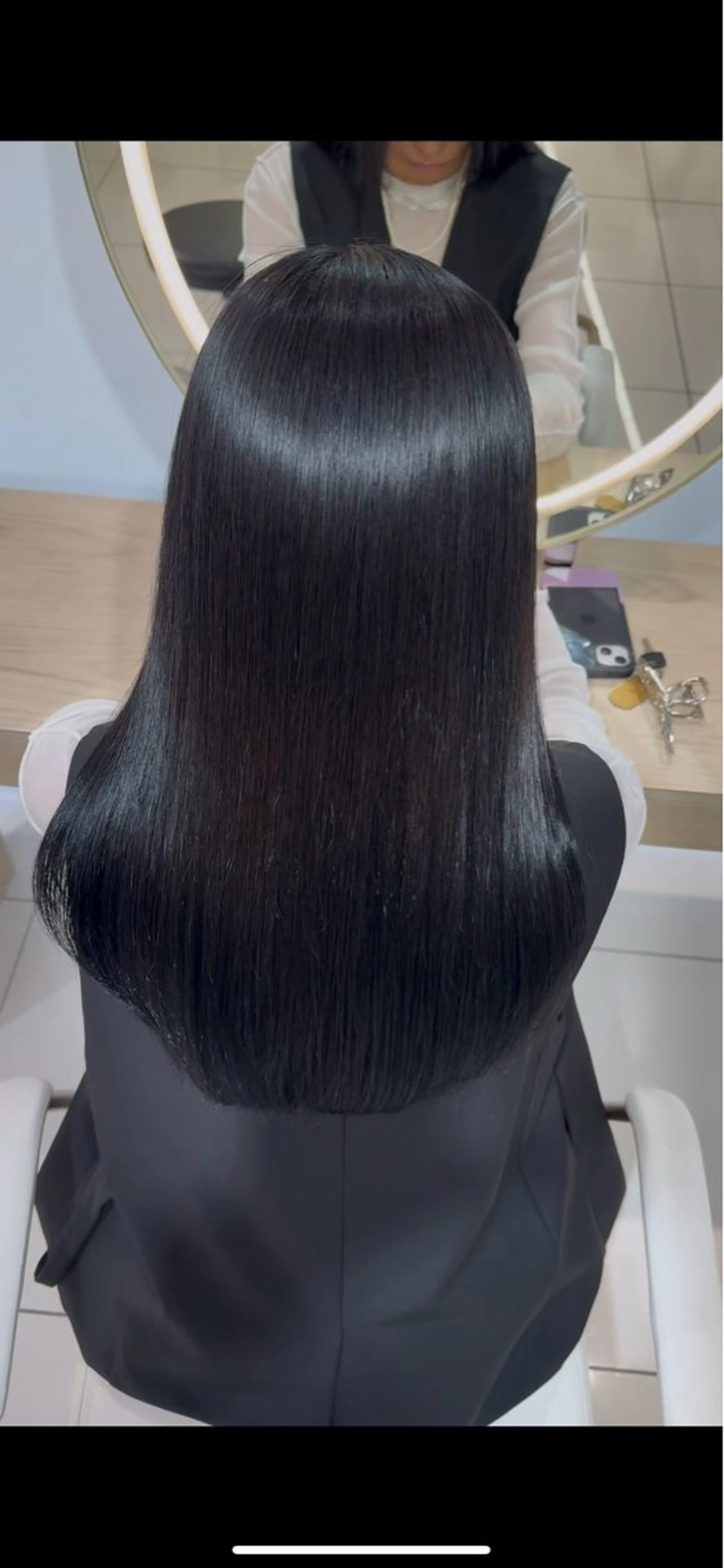 ロング パーマ 縮毛矯正 トリートメント 顔まわりカット/ カラー/西野和裕のヘアスタイル