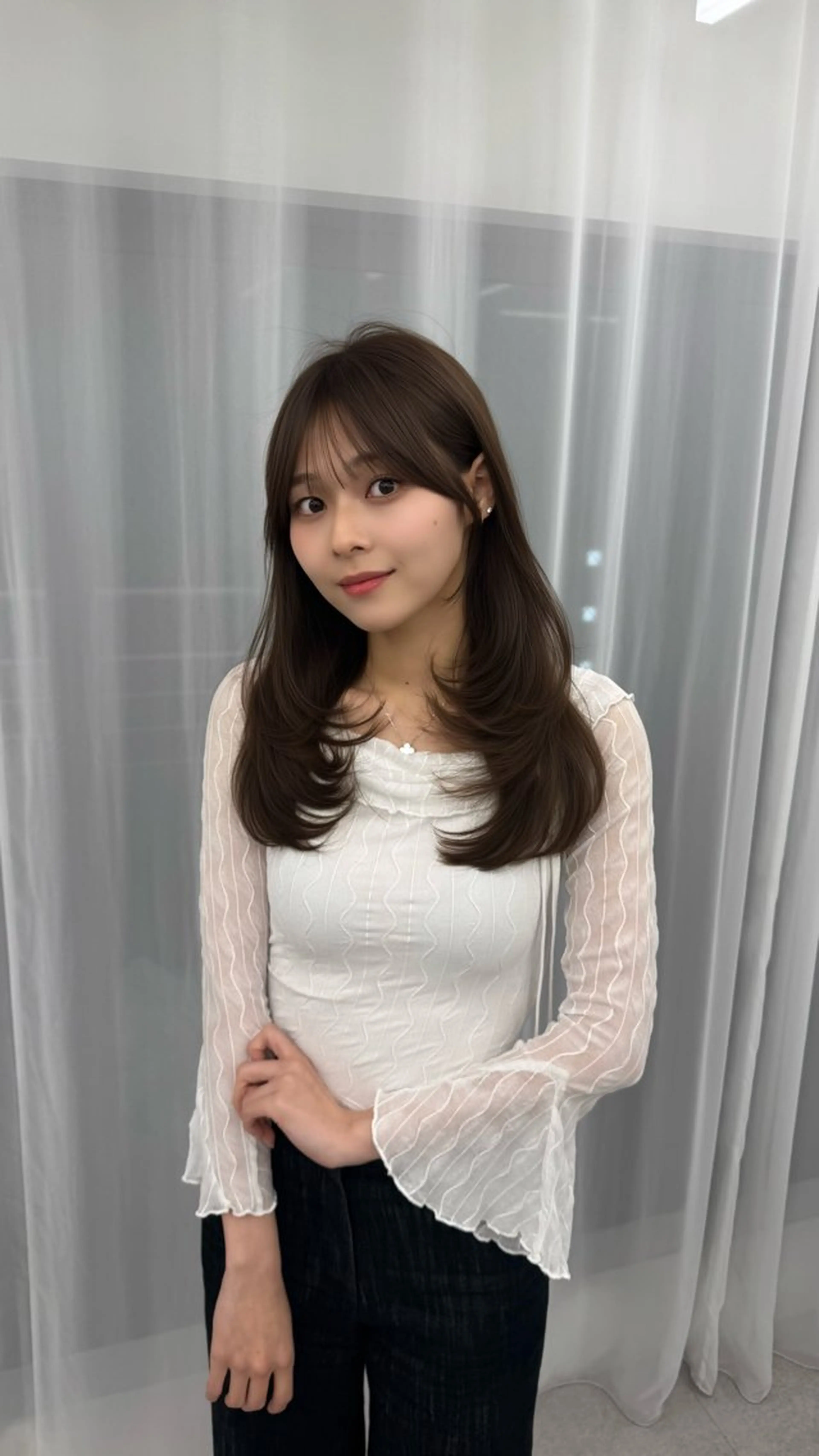ミディアム カラー ヘアアレンジ カット ヘアカラー トリートメント 顔周り&ミディアム 特化/池袋/kokiのヘアスタイル