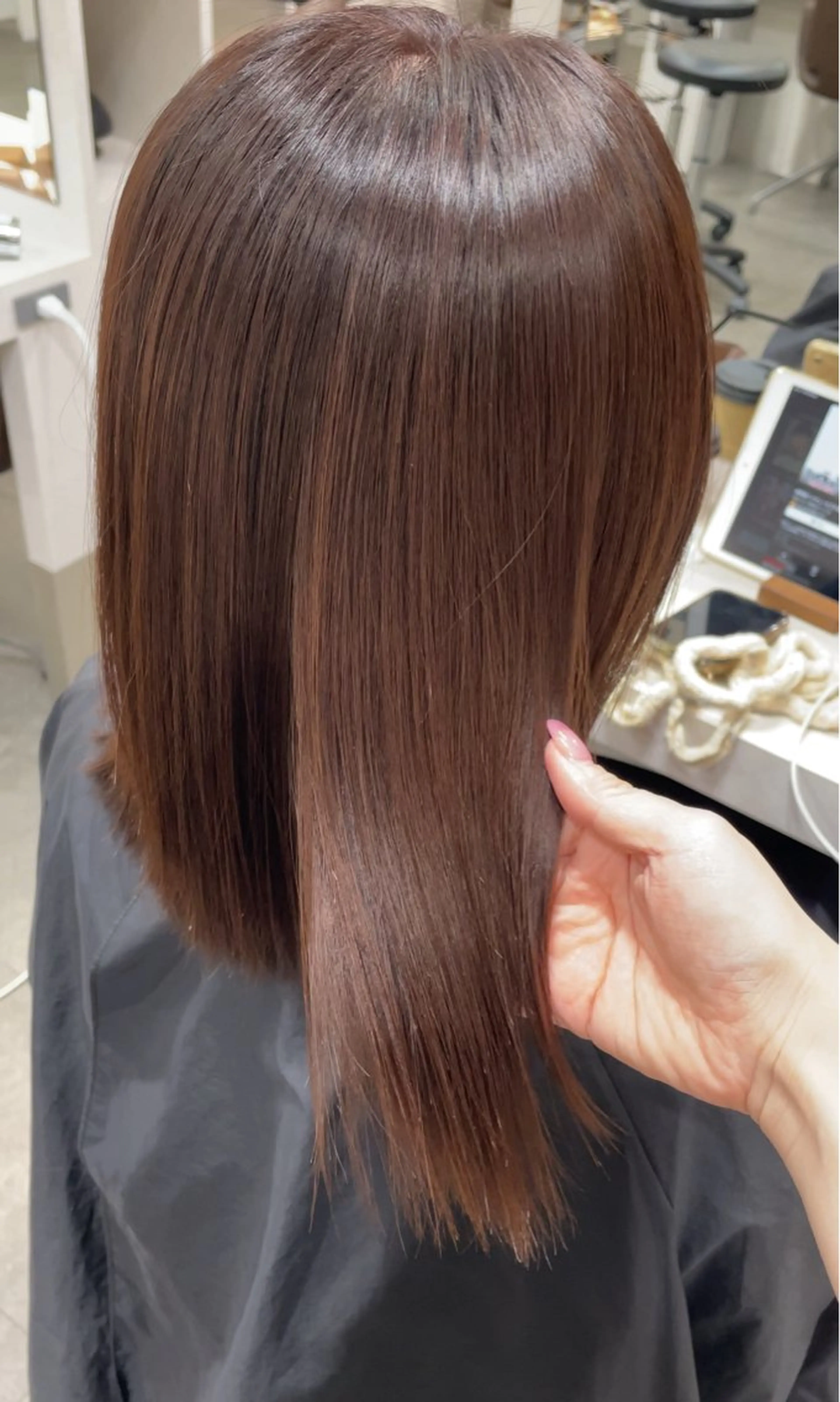 セミロング 髪質改善 縮毛矯正 トリートメント nex  the salon vlow所属・美髪矯正特化美容師✨ あんりのヘアスタイル