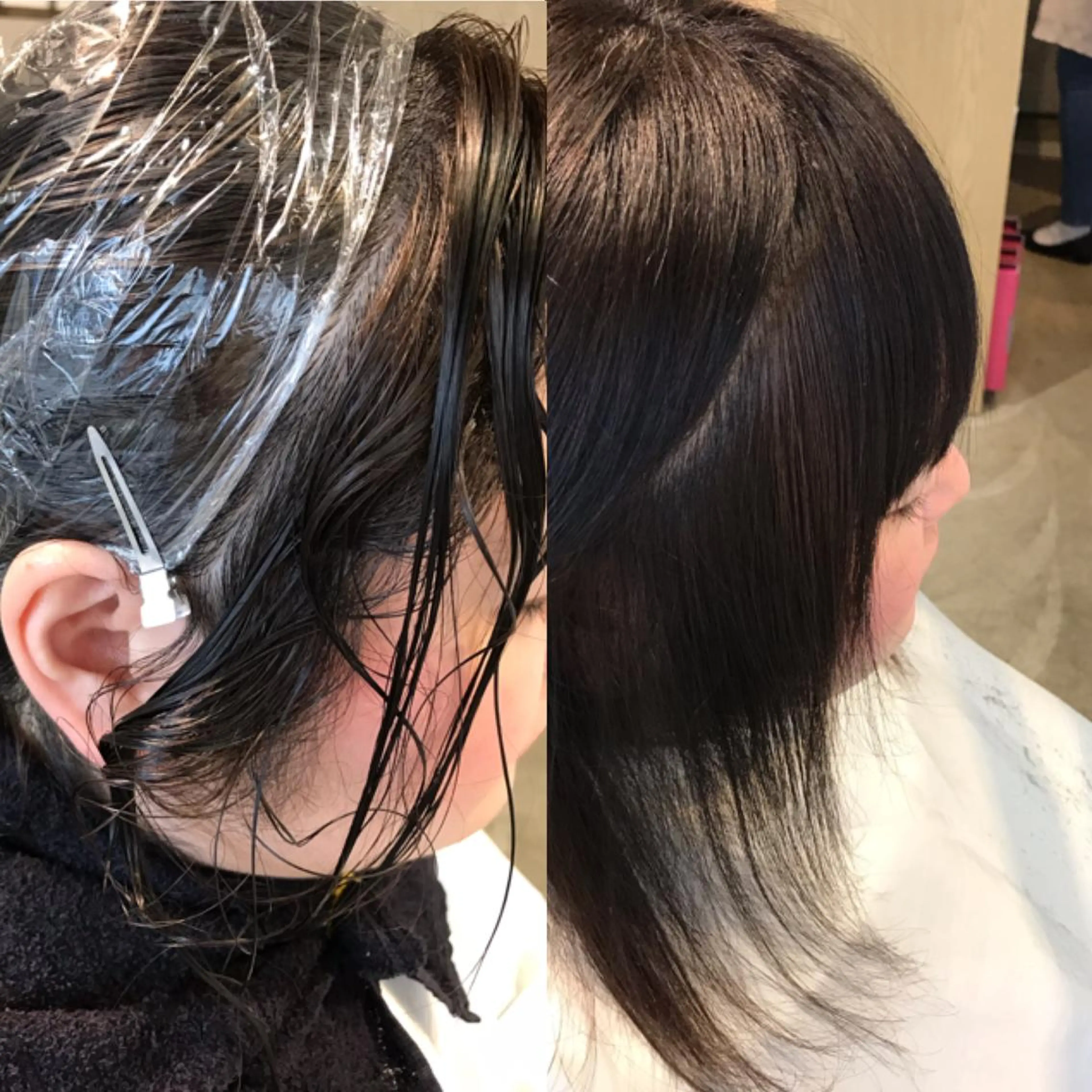 ミディアム パーマ 濱岡 恭子のヘアスタイル