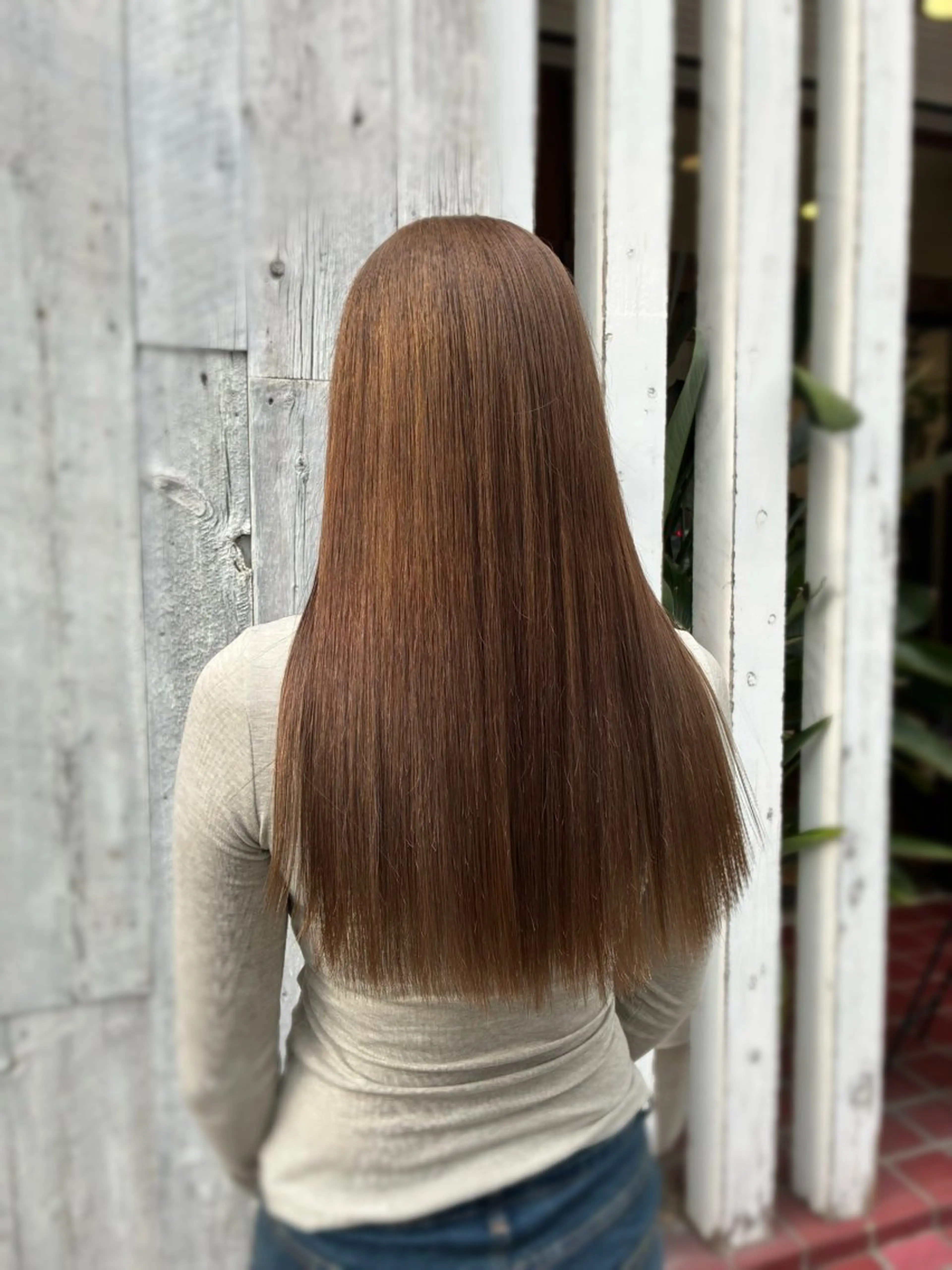 ロング カラー ベージュカラー ブリーチ ミルクティーベージュ ヘアカラー トリートメント 梅原 姫🍬🐰のヘアスタイル