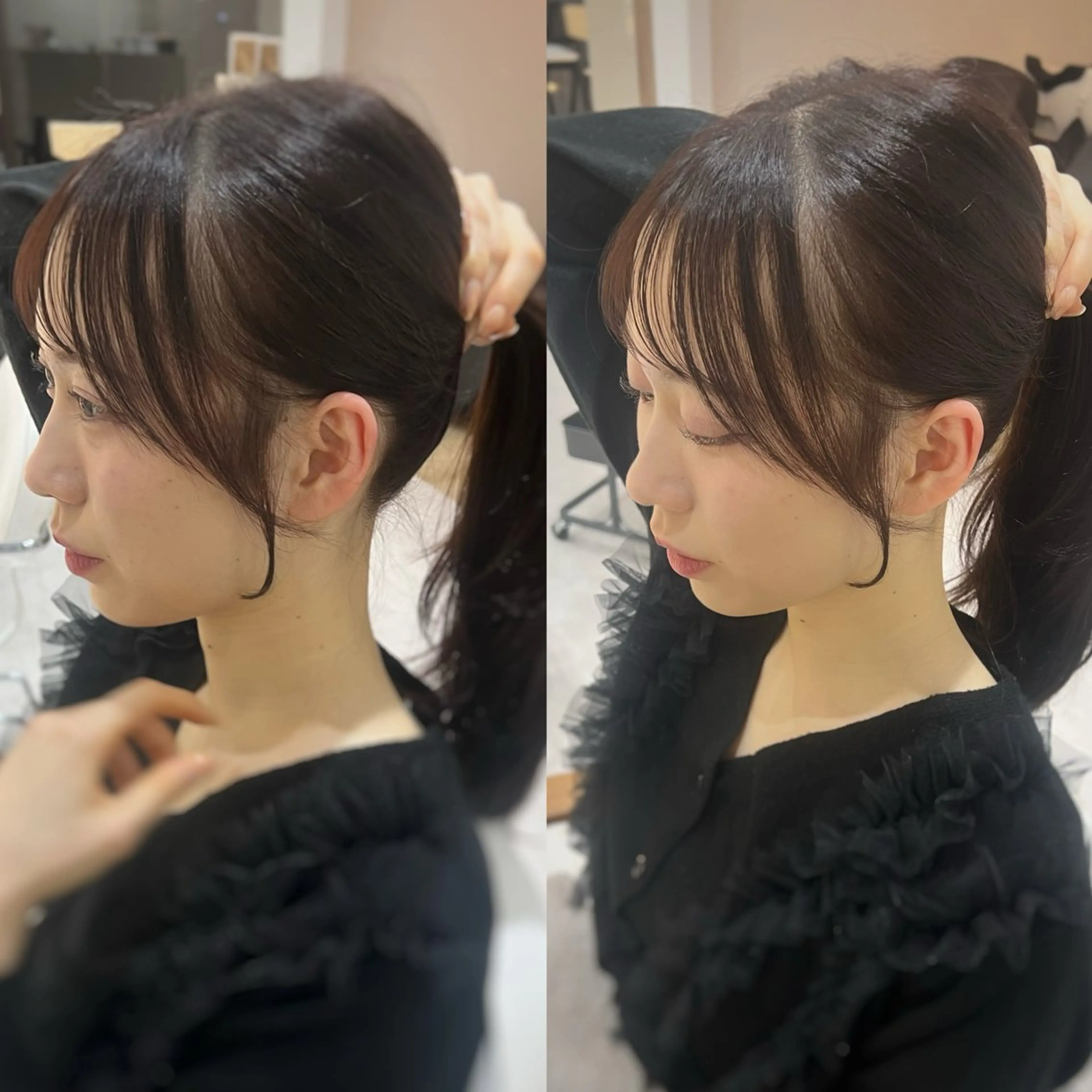 ロング カラー 韓国風ヘア レイヤーカット 🌿海山龍馬🌿前髪 /顔まわり/レイヤーのヘアスタイル