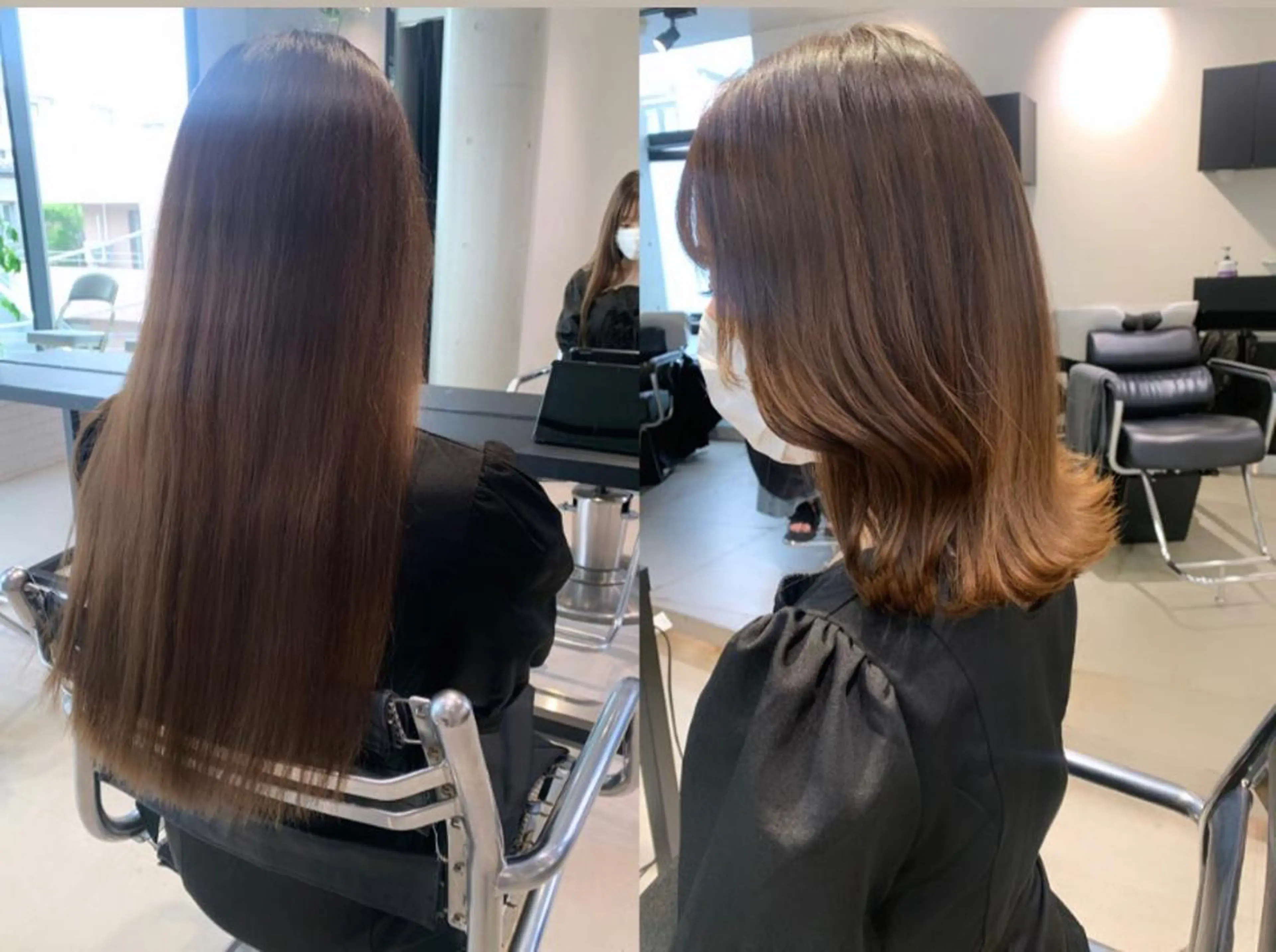 セミロング カラー カット ヘアカラー トリートメント ヘッドスパ ヘアセット 透明感/オリーブ/ グレージュ/YUKAのヘアスタイル