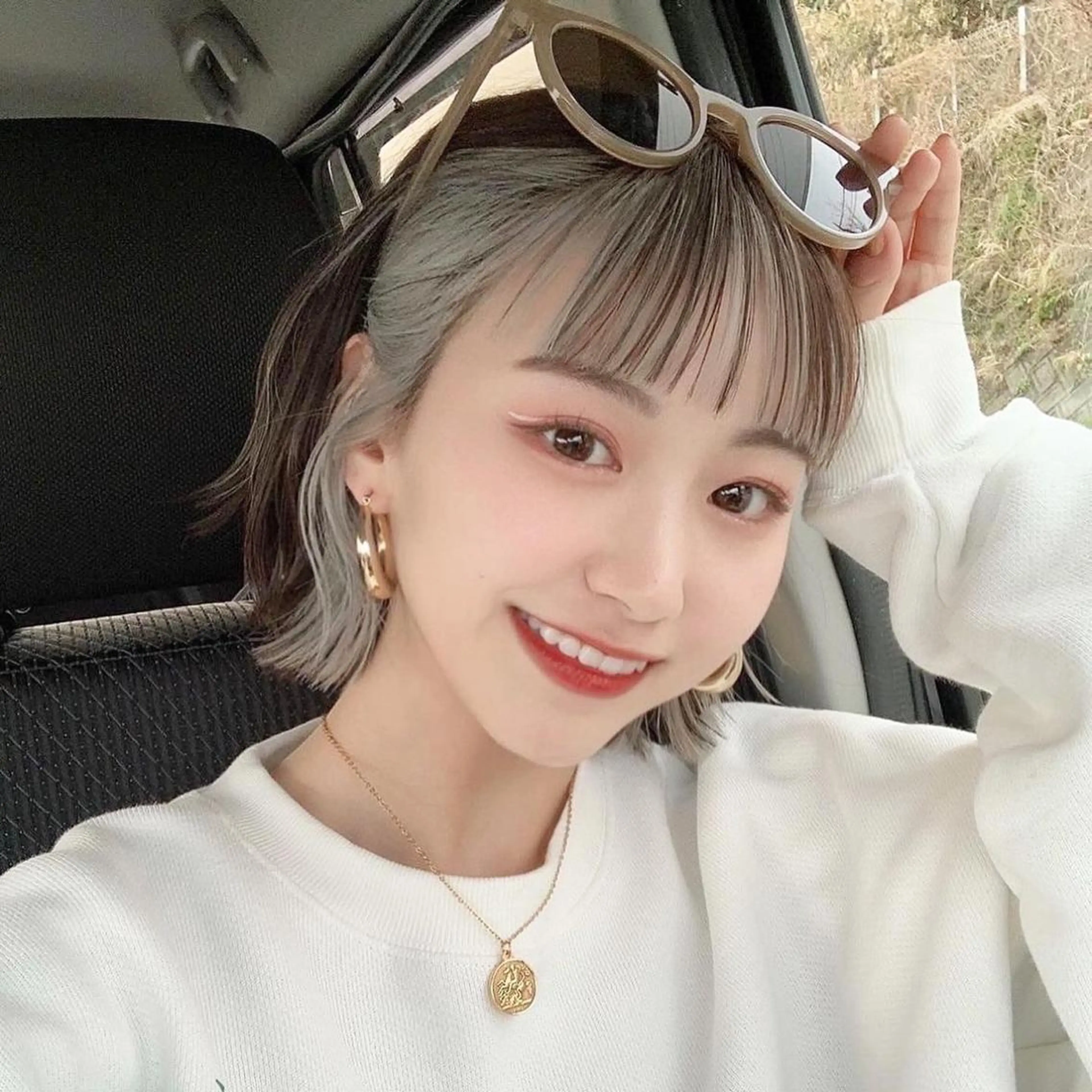 ミディアム カラー 韓国ヘア/艶カラー /田中悠佑のヘアスタイル