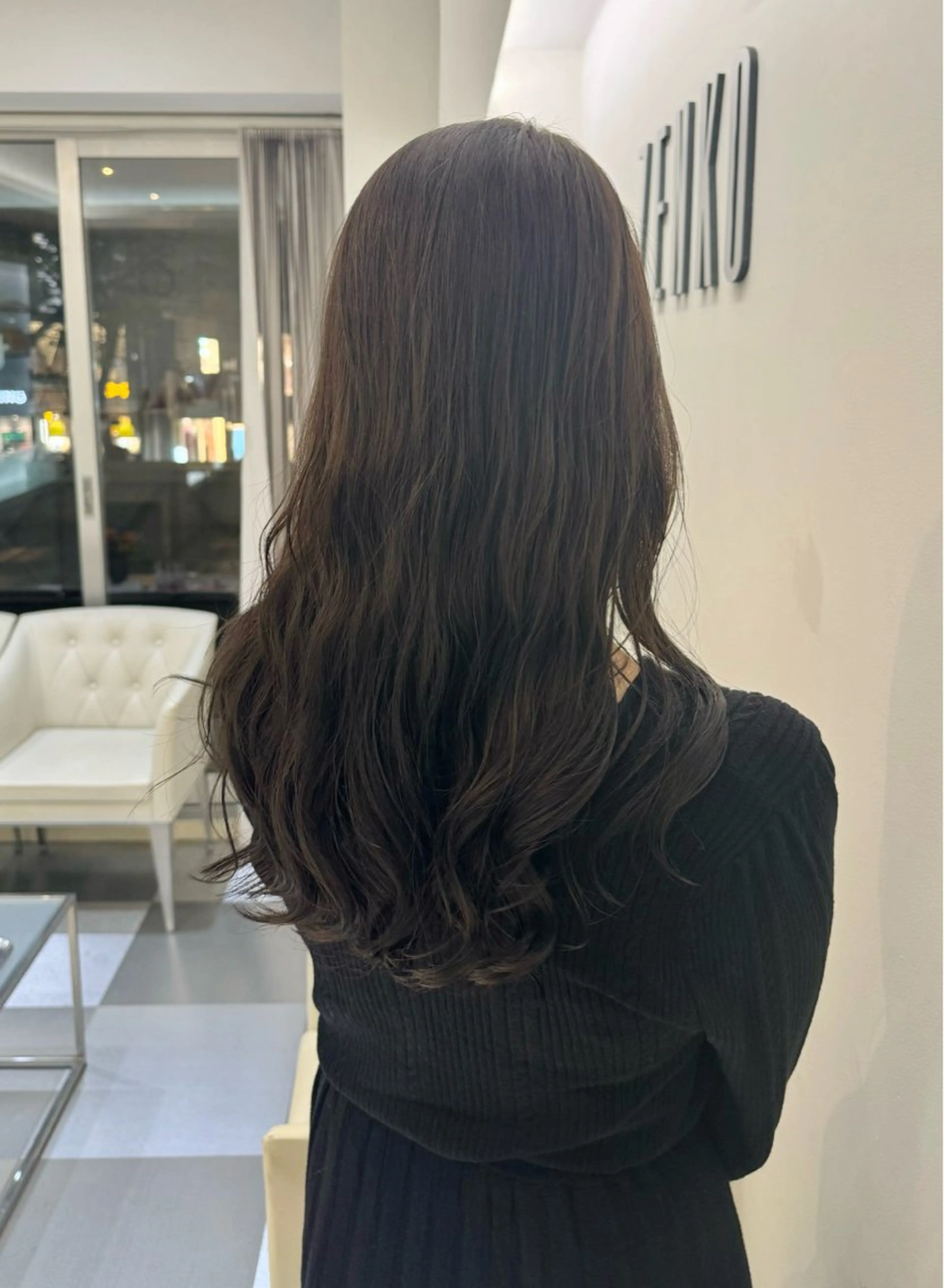 ロング カラー パーマ 韓国風ヘア デジタルパーマ デジタルパーマ/ コテ巻き風パーマのヘアスタイル