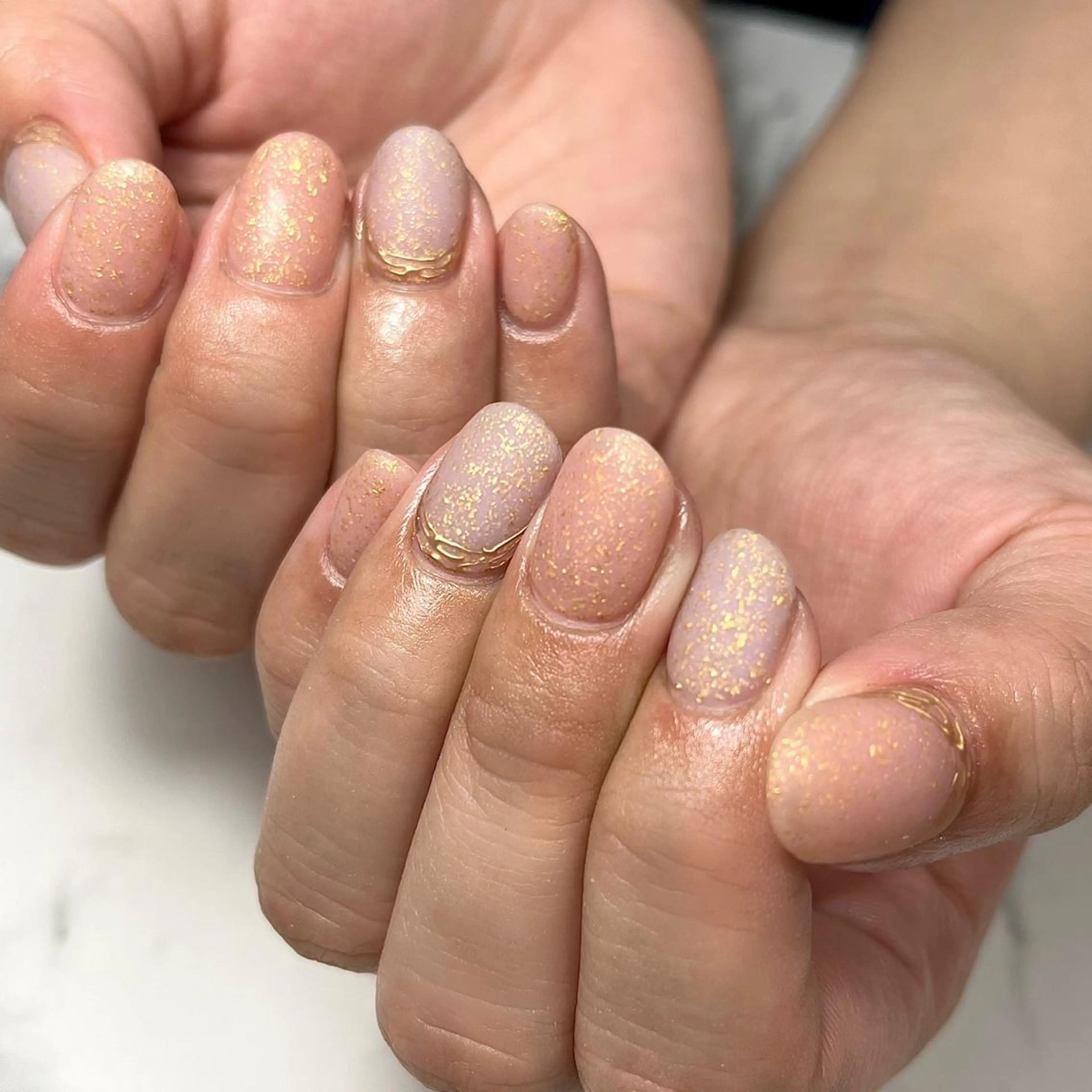 ネイル アートネイル ジェルネイル ゴールド 韓国ネイル マットネイル ハンドネイル NAIL NOWのネイルデザイン