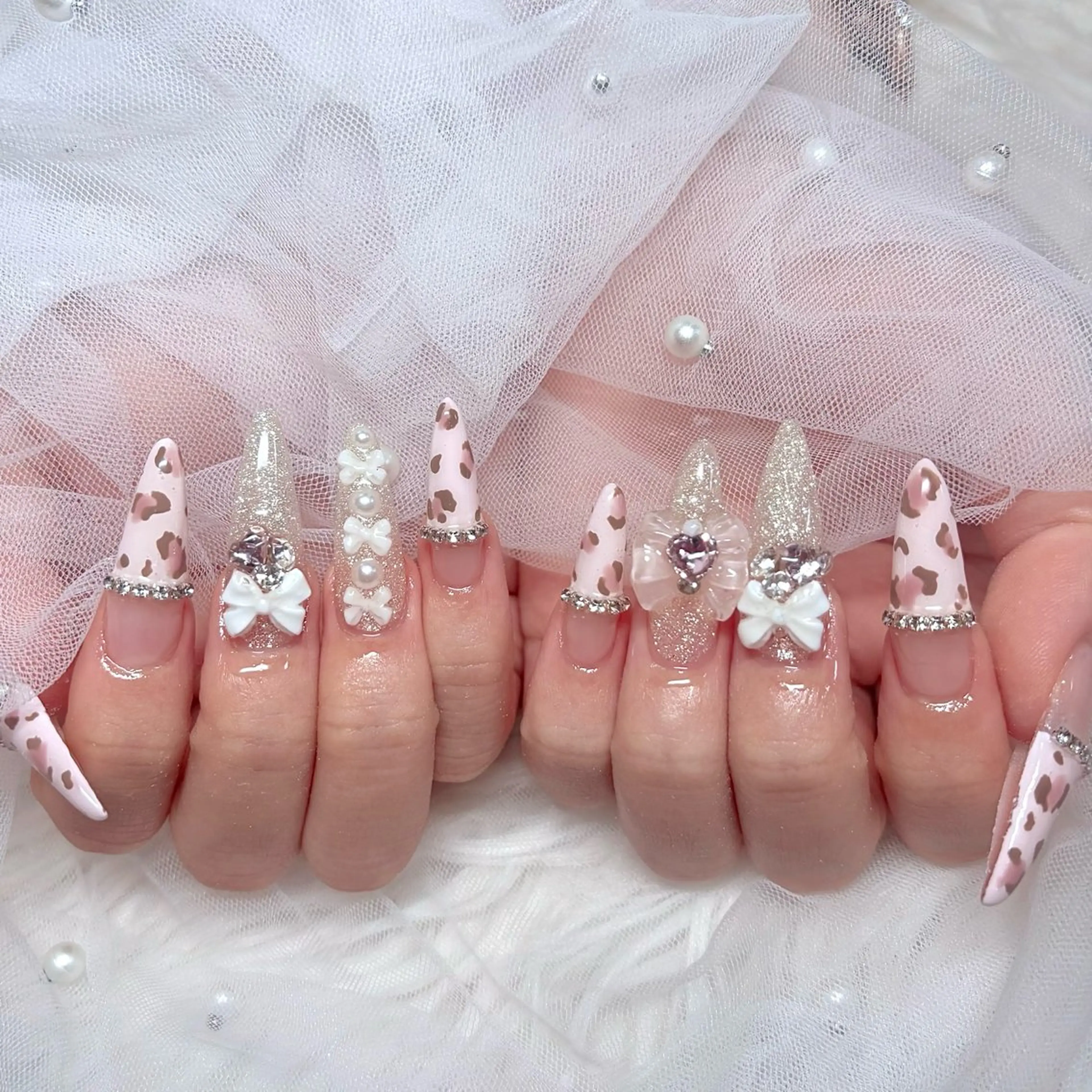 ネイル アニマル柄 ピンク ハンドネイル Noix nailのネイルデザイン