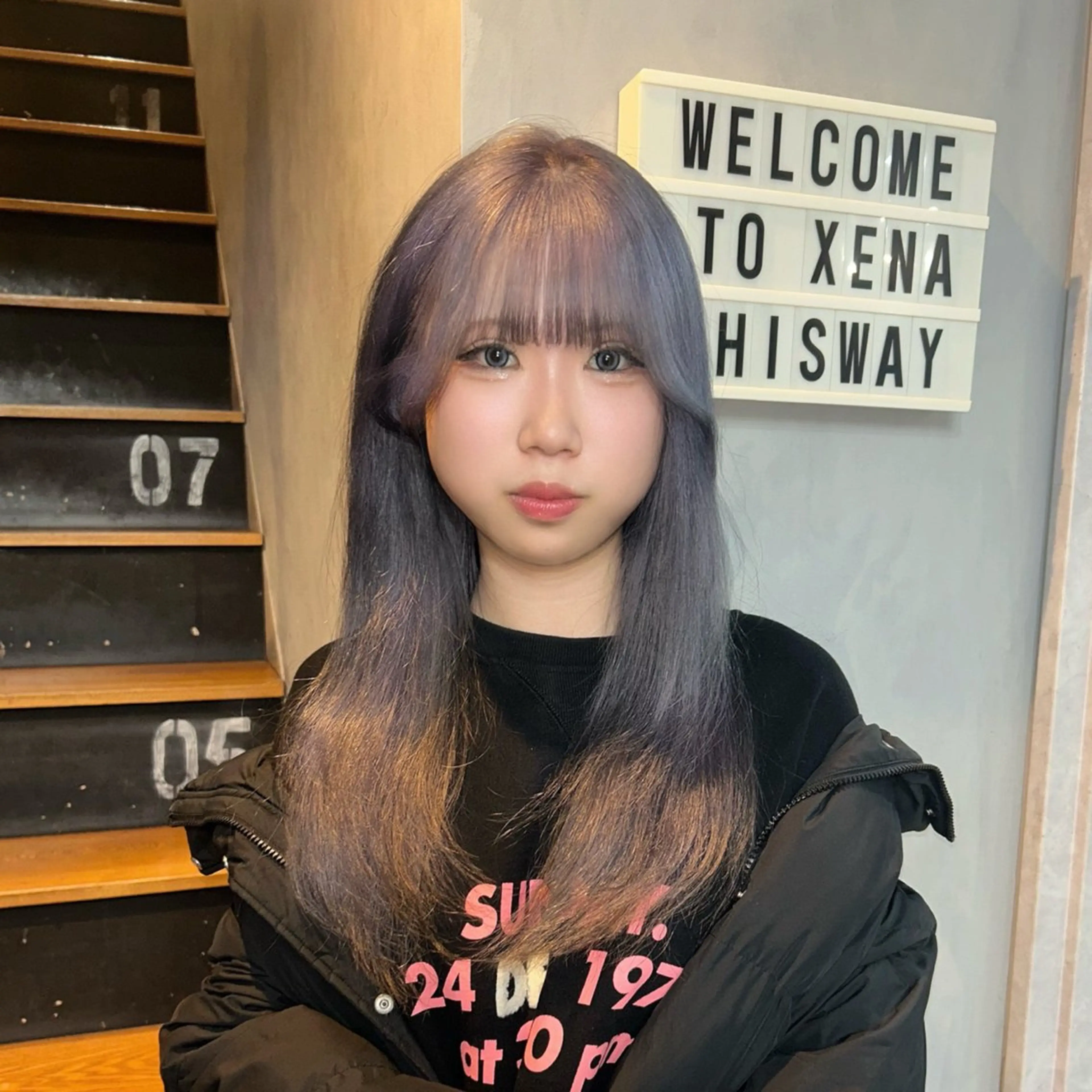 セミロング カラー ブリーチ ケアブリーチ 透明感カラー トリートメント ヘアカラー 🦋SATO🦋 / 似合わせカラー⟡.*のヘアスタイル