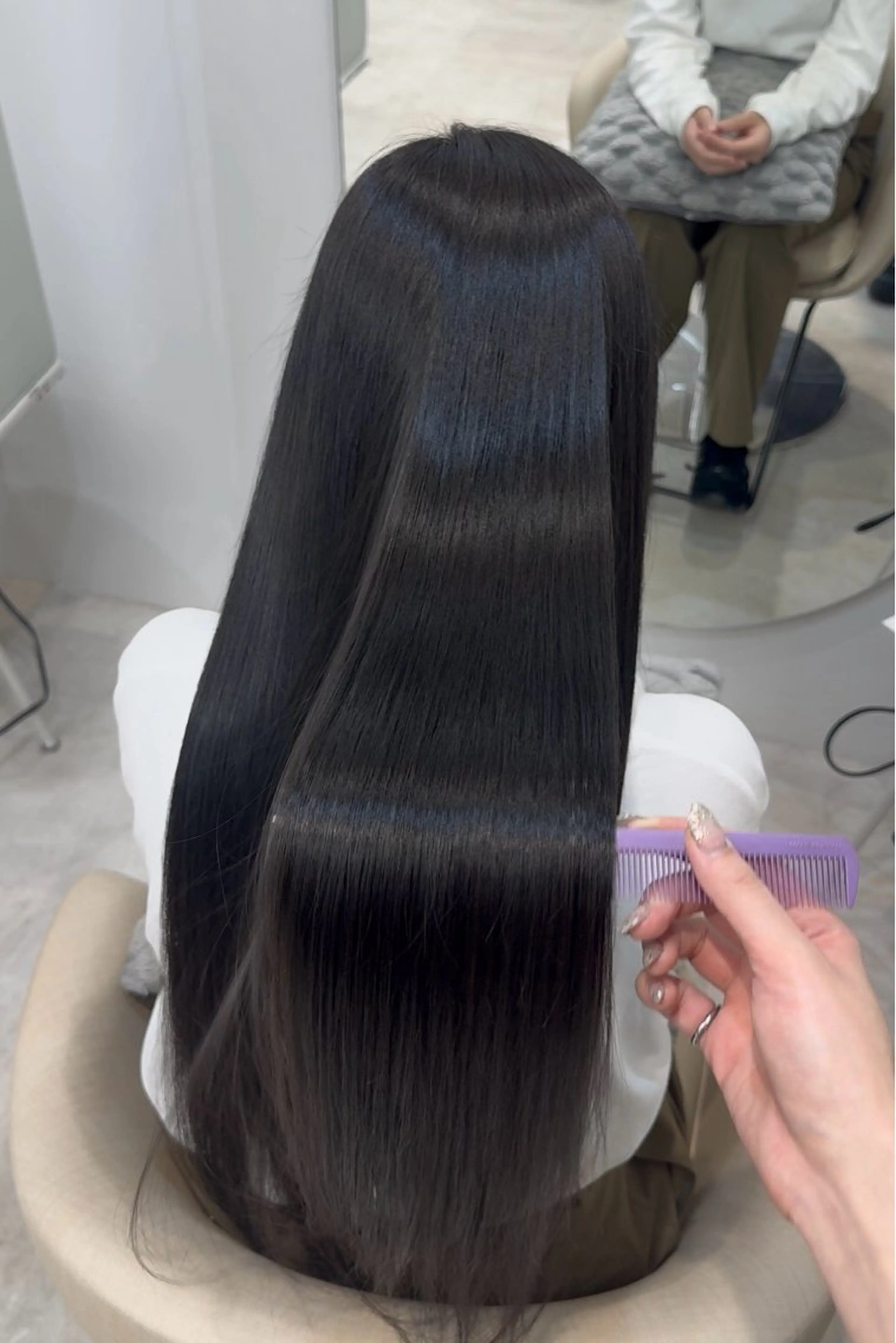 ロング カラー パーマ ヘアアレンジ カット ヘアカラー トリートメント ヘアセット パク・ボミン小野リエ 韓国ハーフ🦊のヘアスタイル